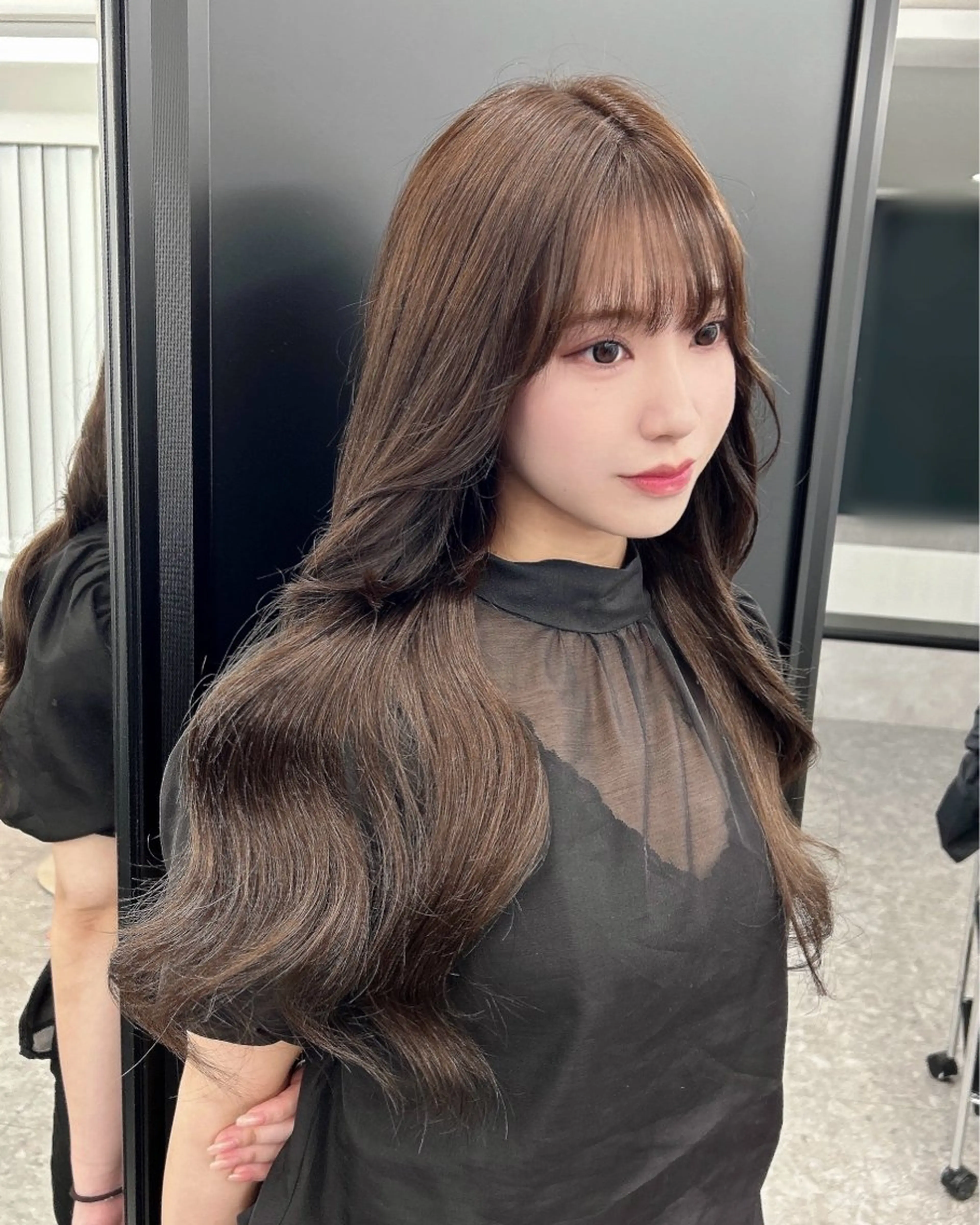ロング カラー ブラウンカラー エクステ ヘアカラー エクステ nanaka 🤍韓国ワンホンヘアのヘアスタイル
