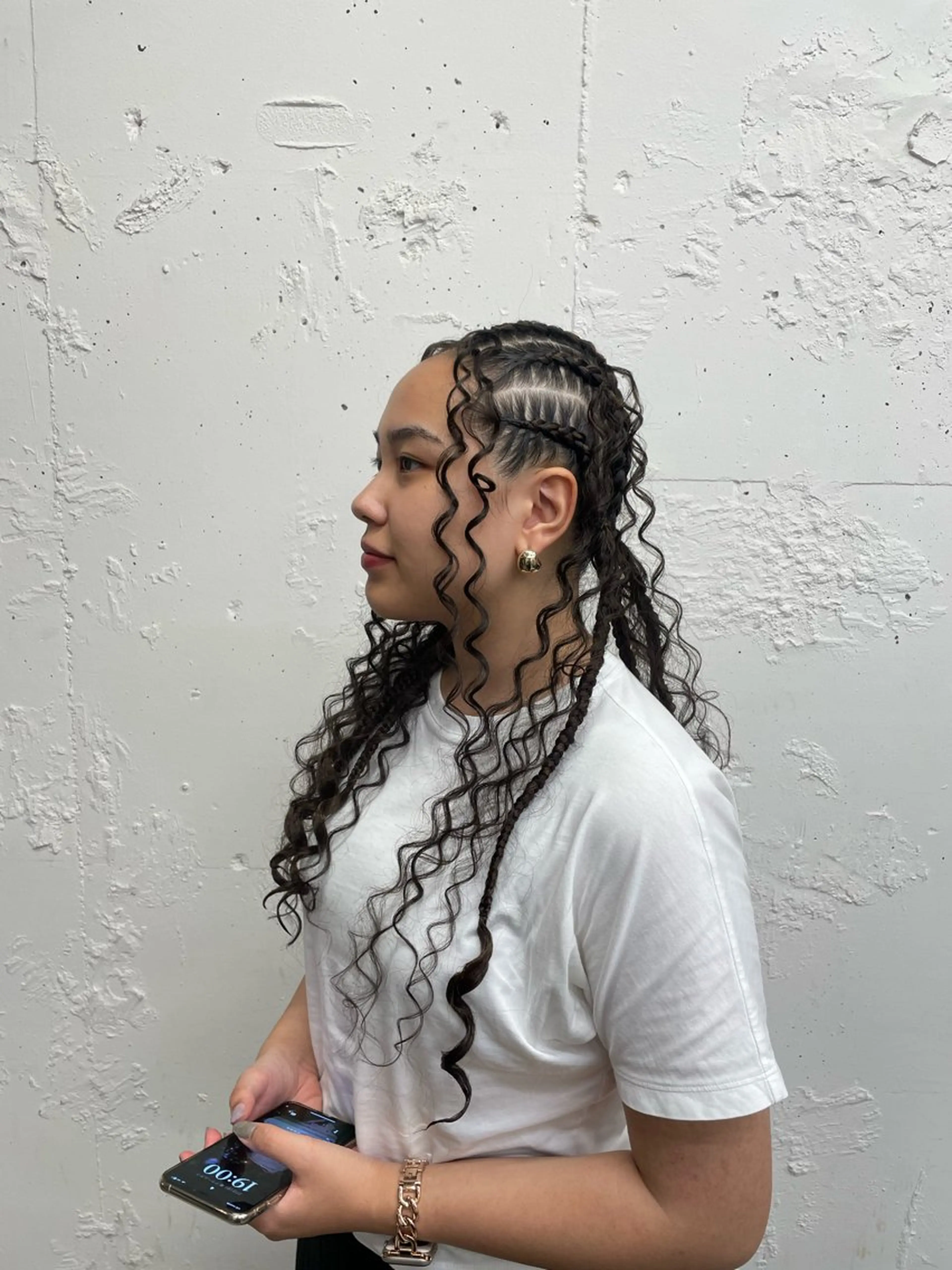 セミロング ヘアアレンジ エクステ コーンロウ／ブレイズ SYUのヘアスタイル