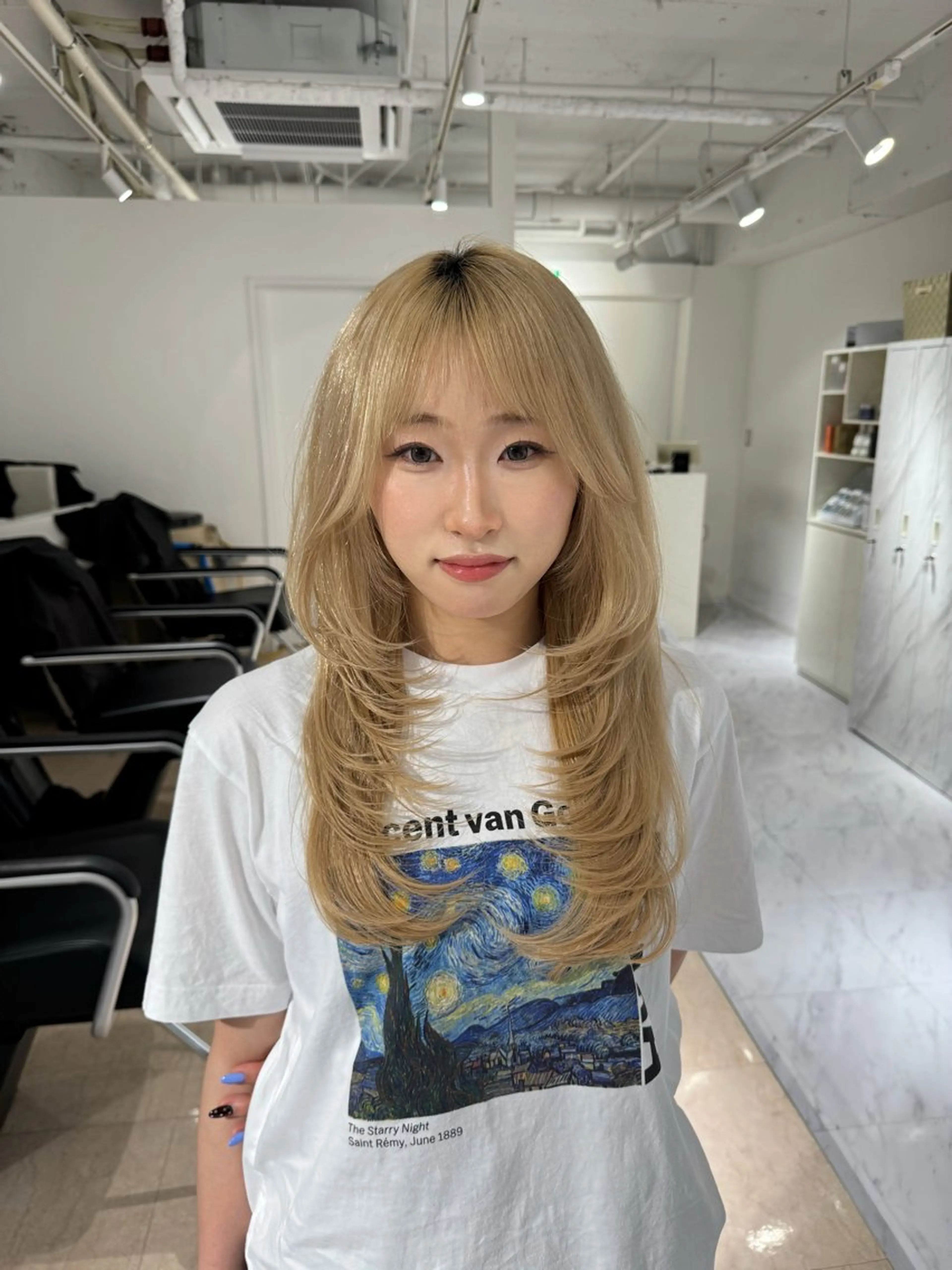 ロング レイヤーカット rina/デザイン カラー/上野のヘアスタイル