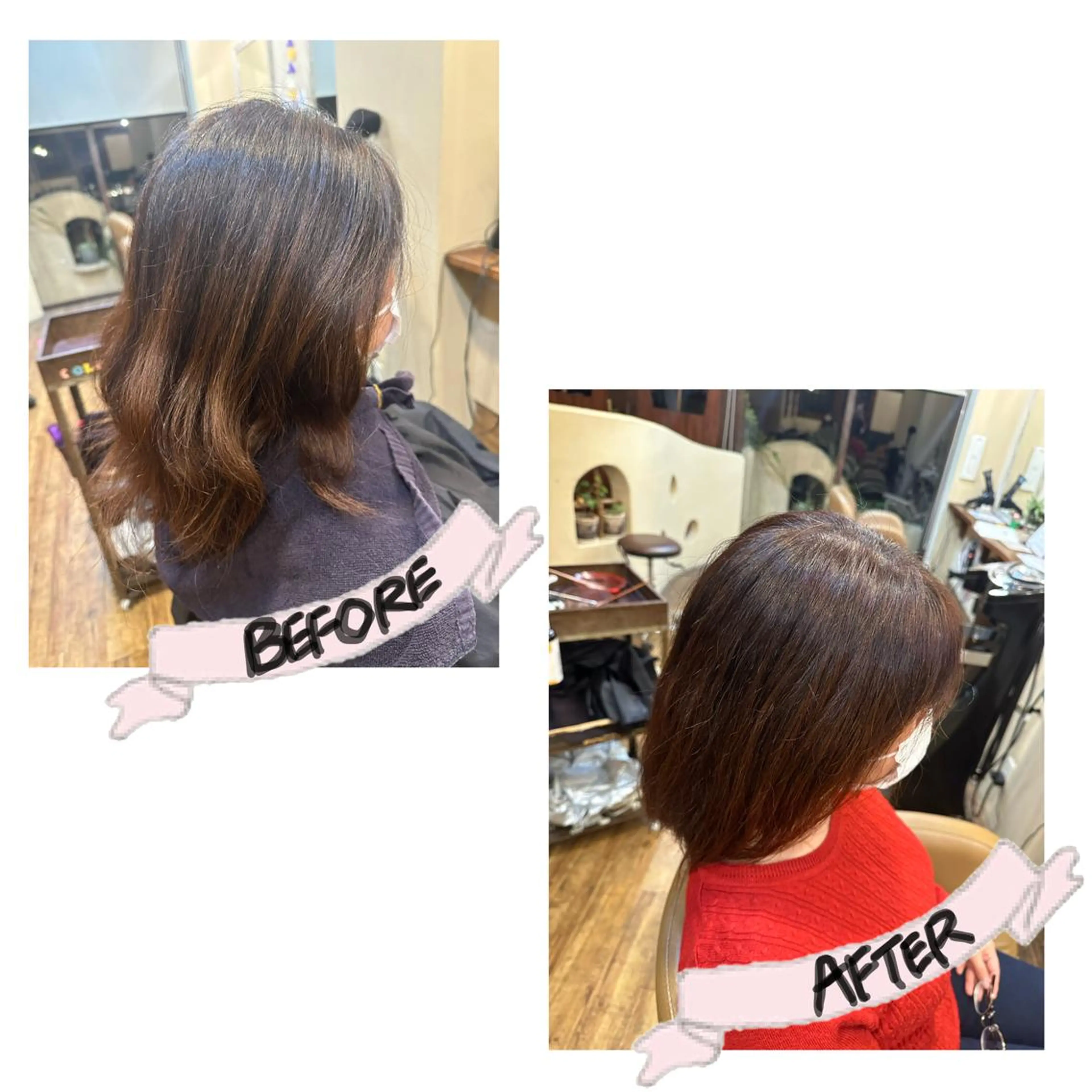 カラー ブラウンカラー オレンジ オレンジブラウン 鈴木 未歩のヘアスタイル