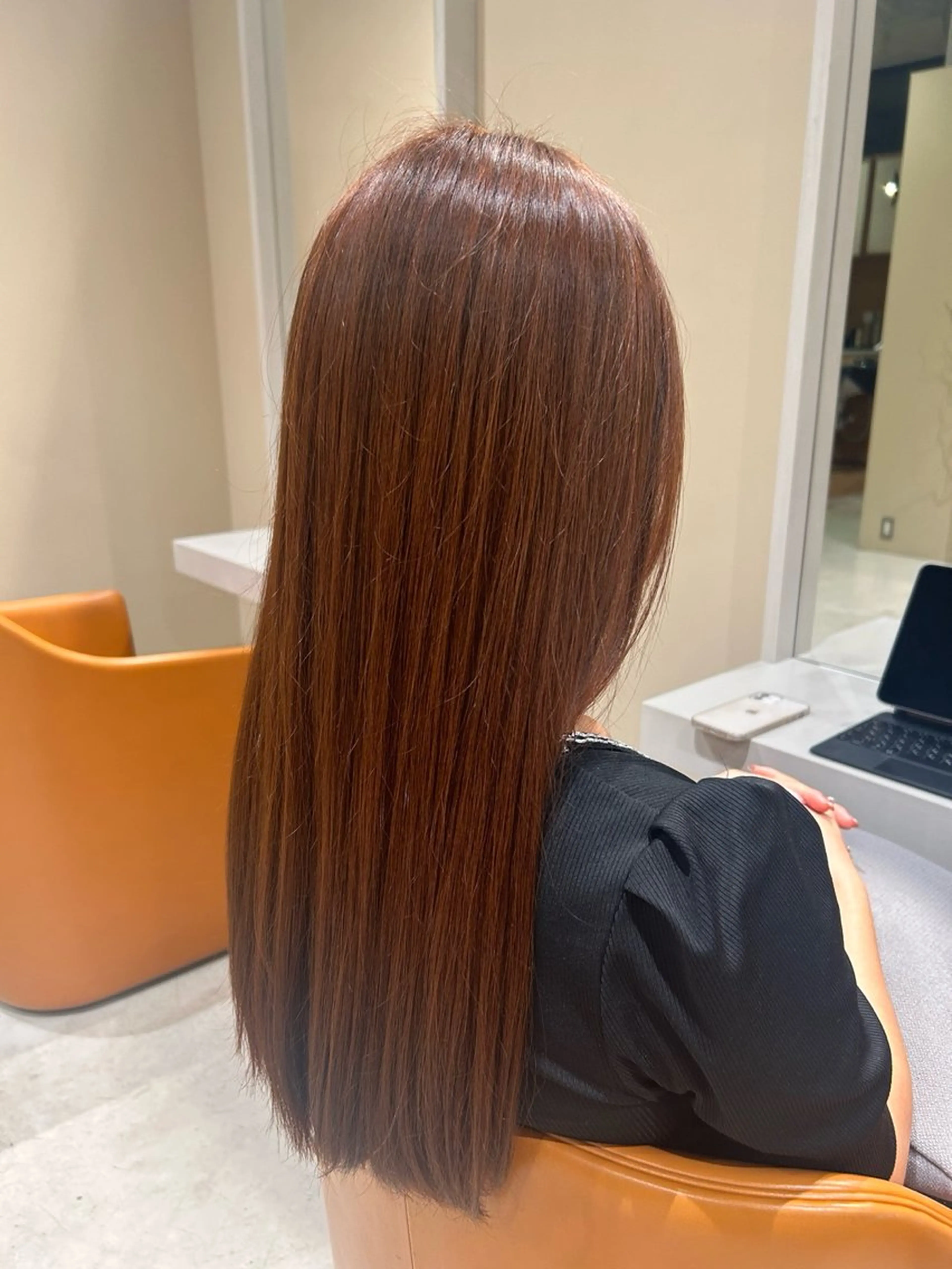 ロング カラー オレンジ ヘアカラー 小川結子 NEROのヘアスタイル