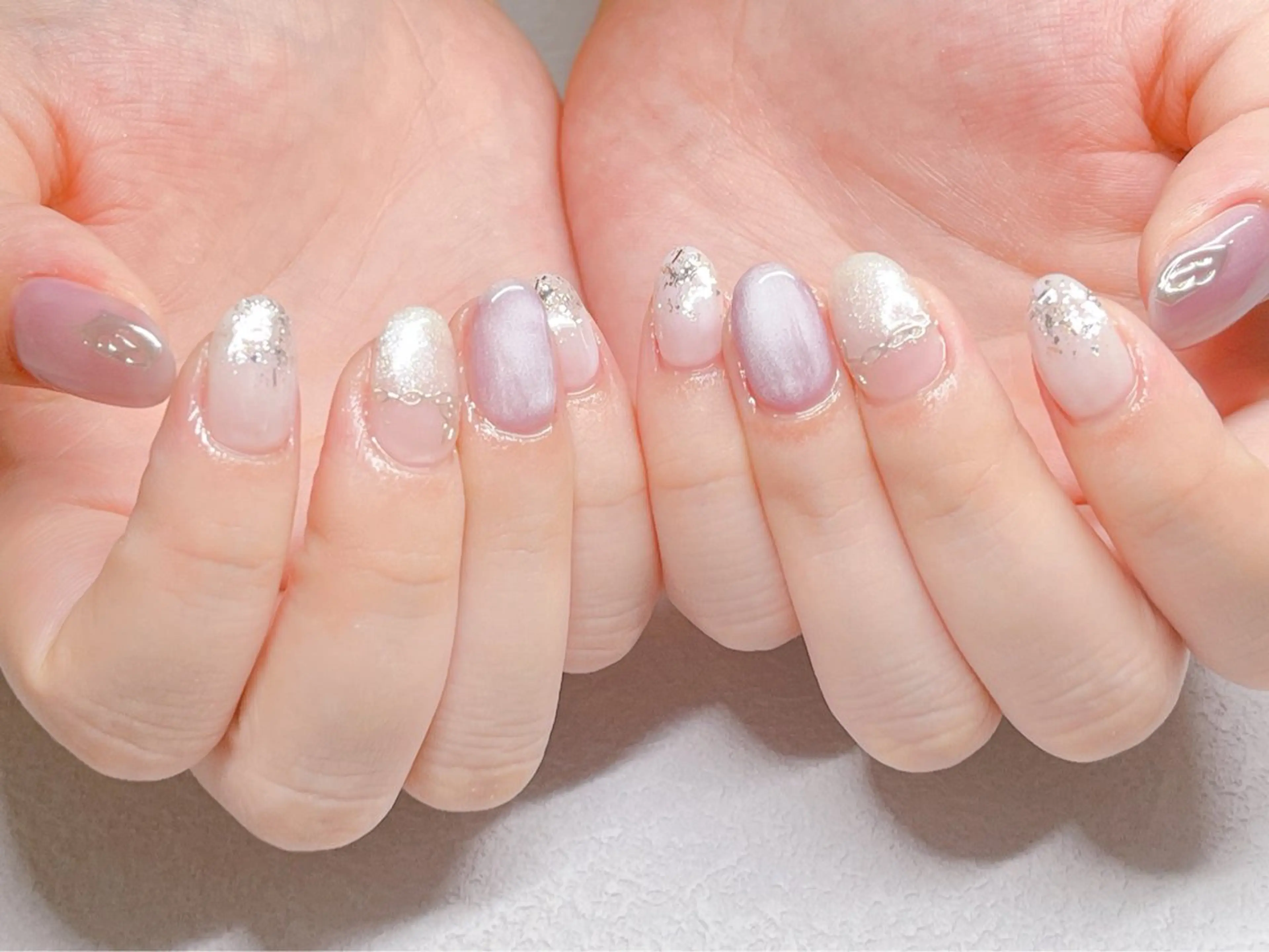 ネイル ジェルネイル マグネットネイル ニュアンスネイル オフィスネイル パラジェル ネイルサロン パールのネイルデザイン