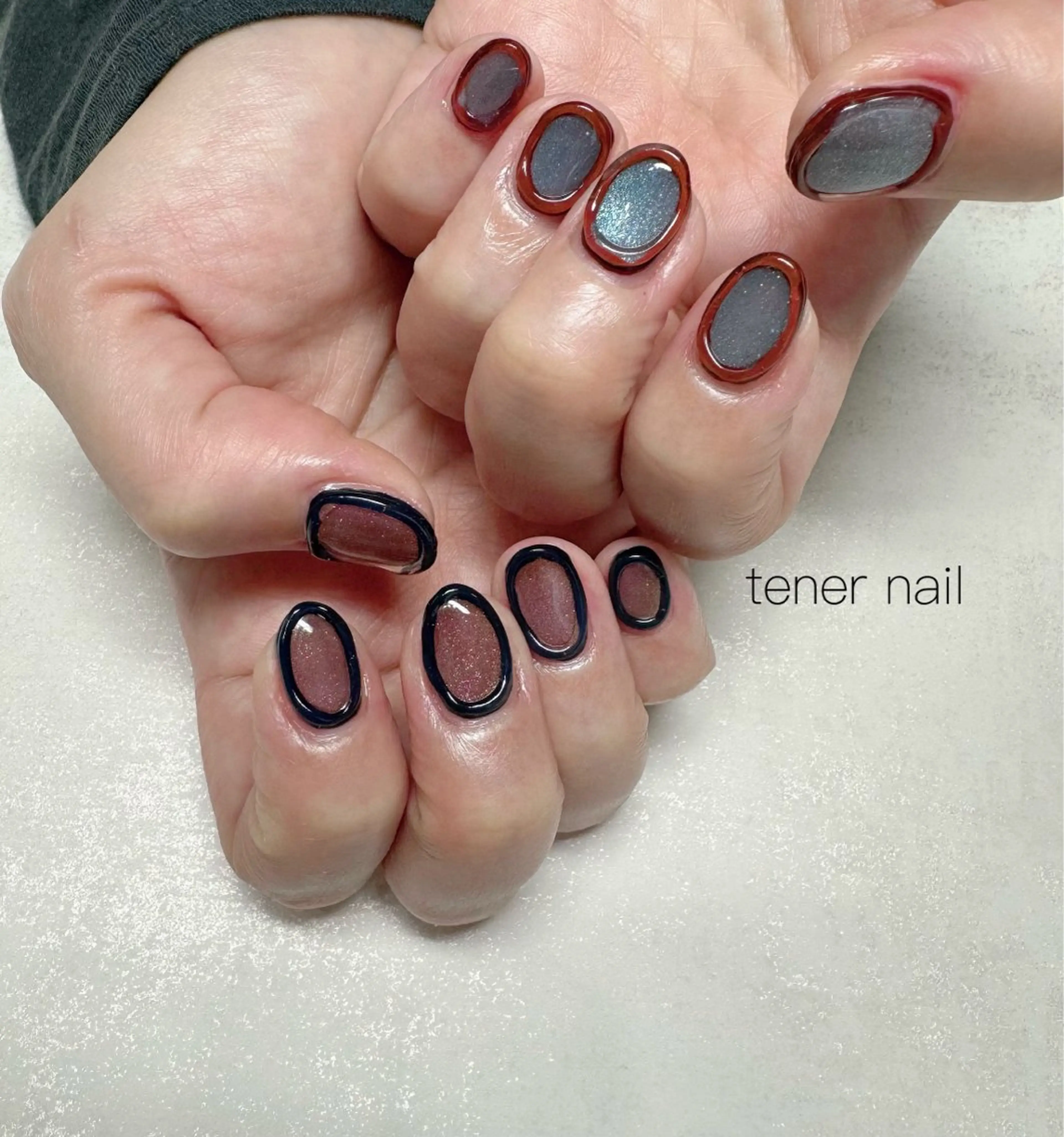 ネイル マグネットネイル ぷっくりネイル ハンドネイル テネルネイル tener nailのネイルデザイン