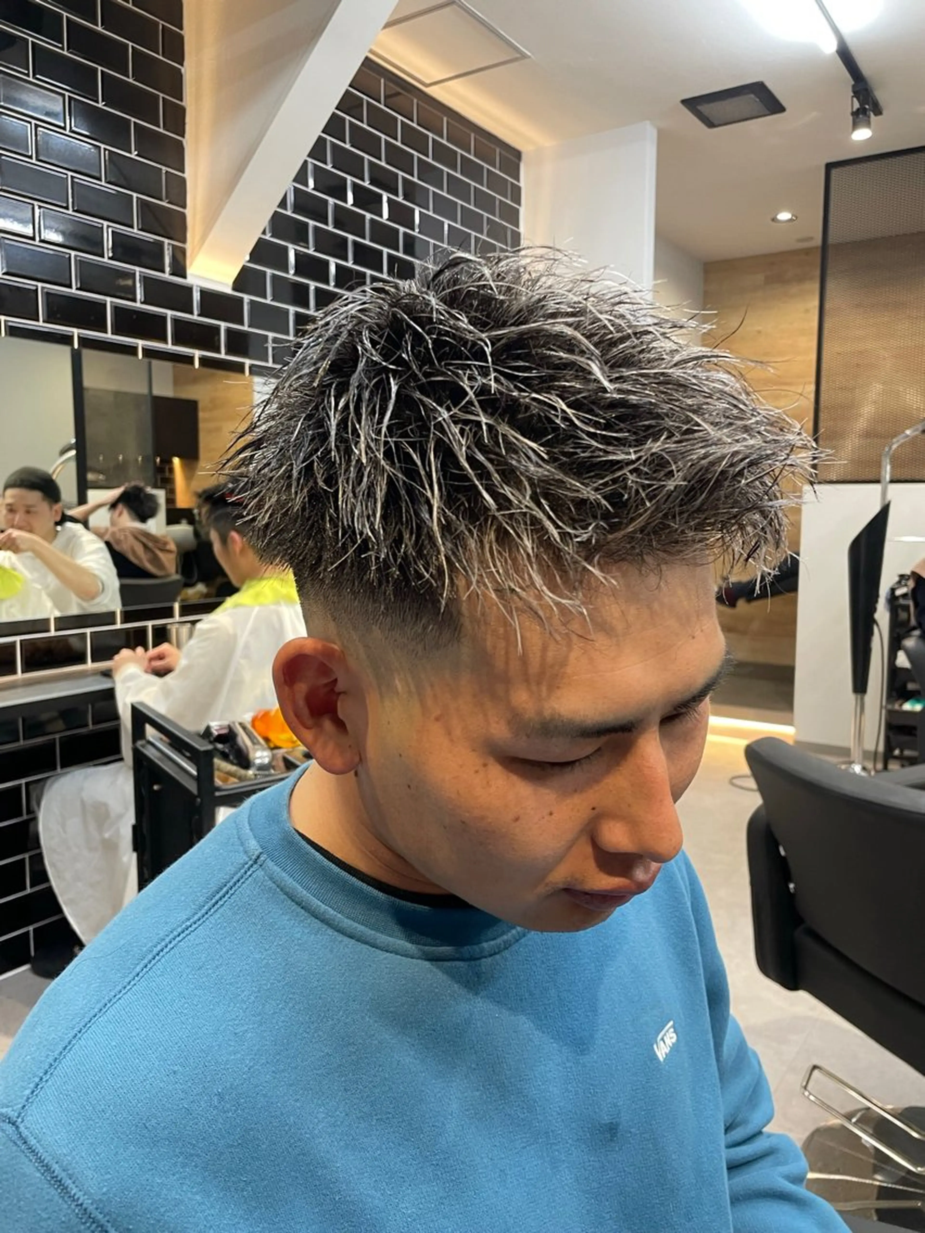 ショート カラー パーマ メンズ カット ヘアカラー パーマ 【men's Lapis横浜】海人のヘアスタイル