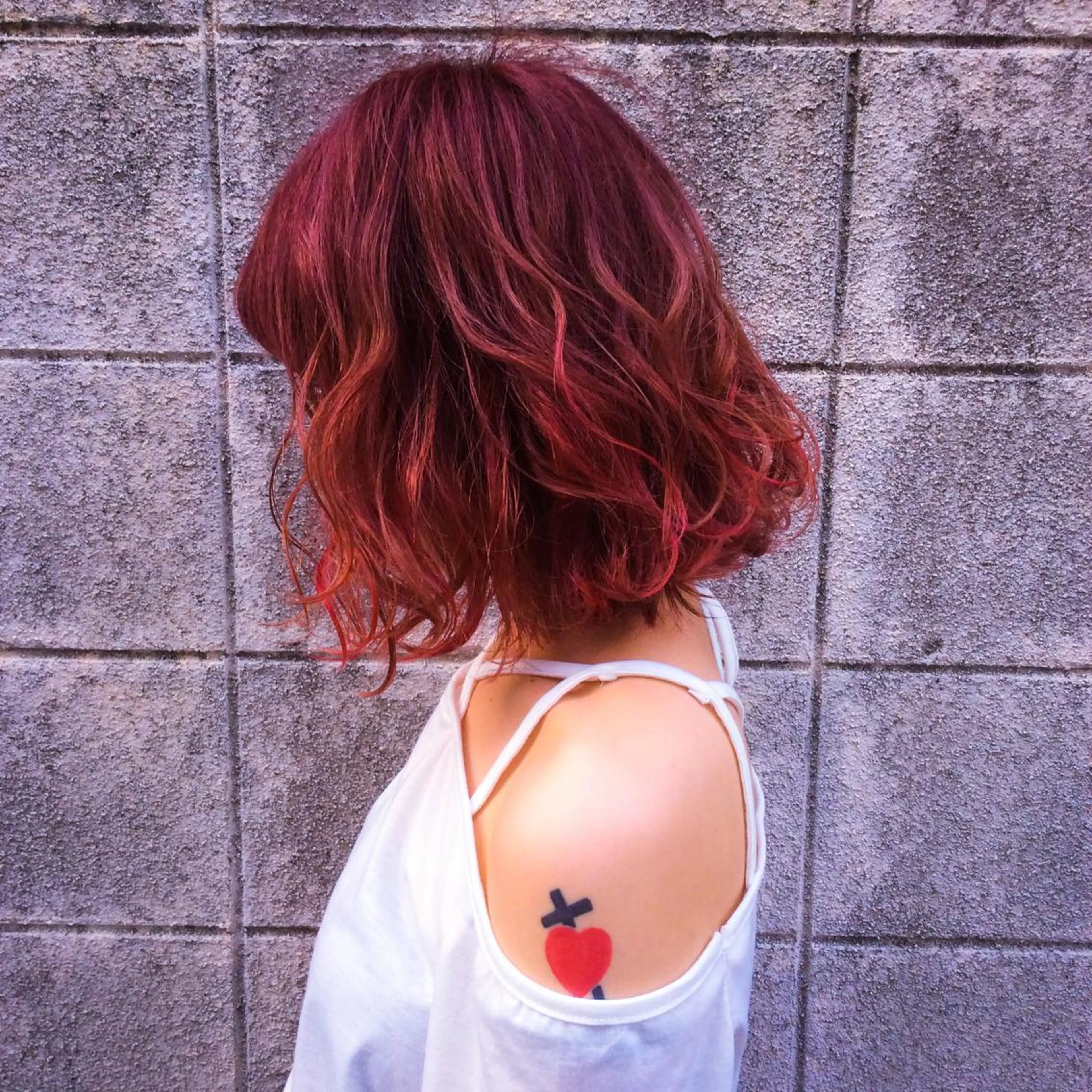 ミディアム カラー 堀江/心斎橋/西大橋 四ツ橋【Vers】のヘアスタイル