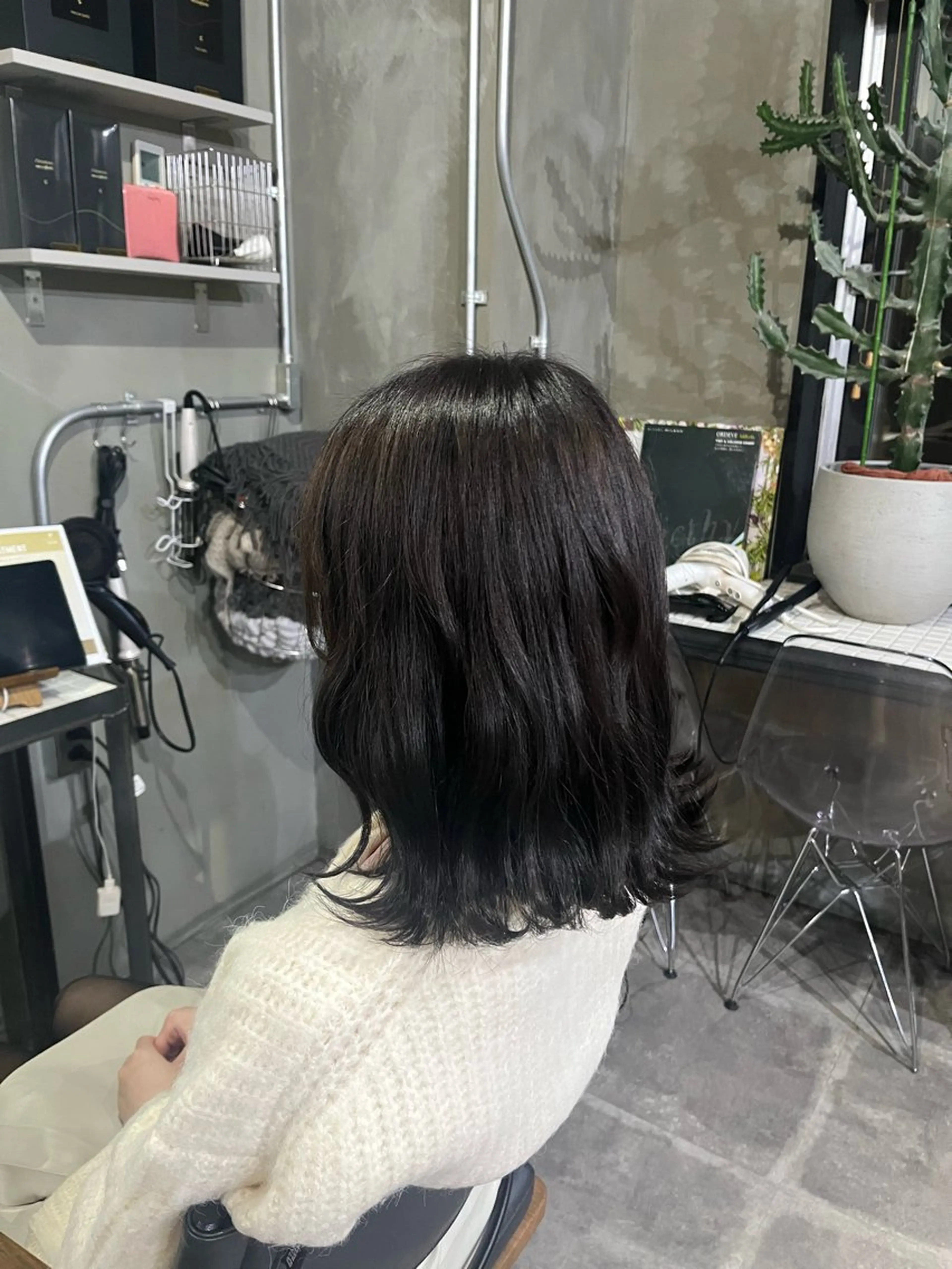 ミディアム カラー 透明感カラー グレージュ ヘアカラー トリートメント 透明感♥韓国ヘア HINAのヘアスタイル