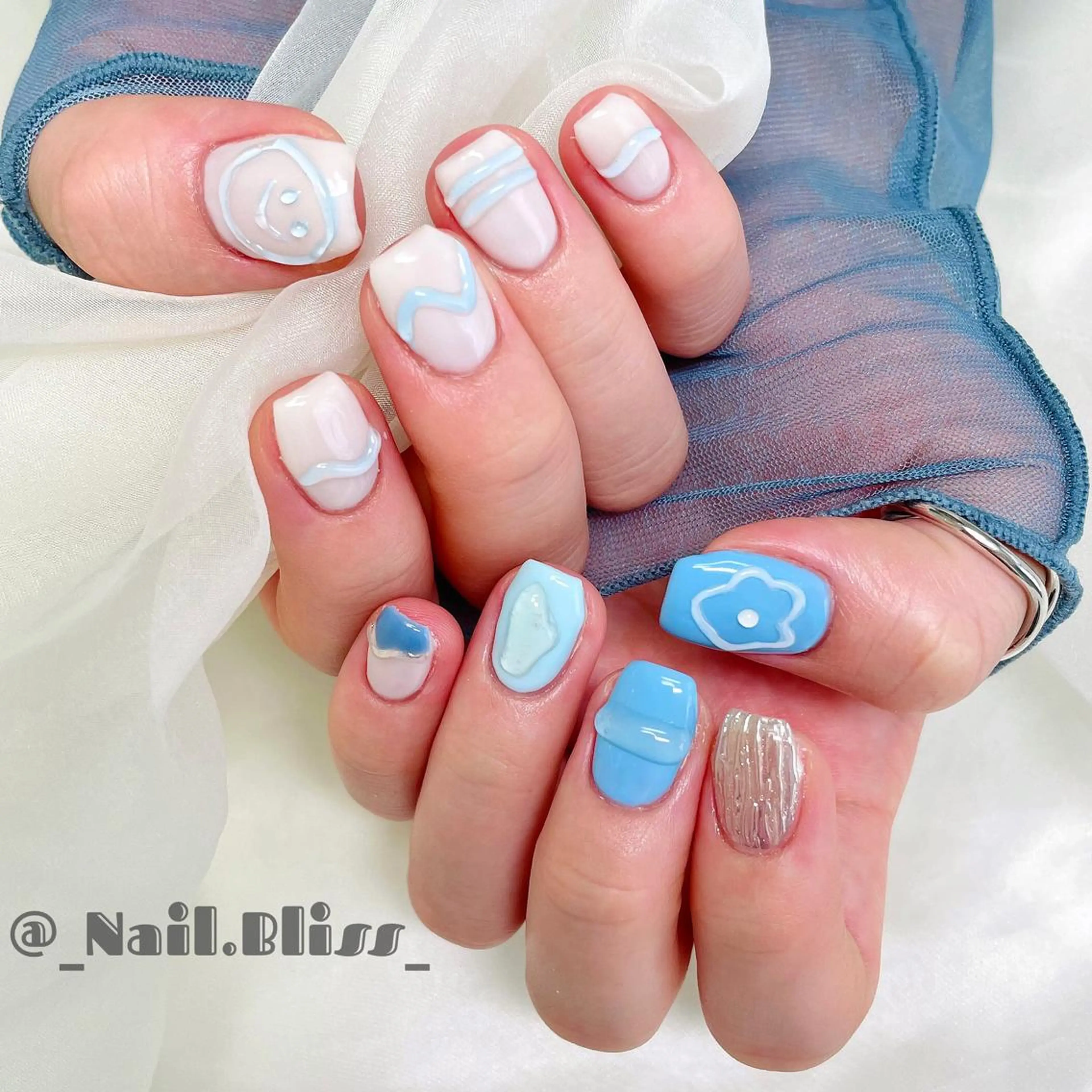 ネイル フラワーネイル ハンドネイル NAIL BLISSのネイルデザイン