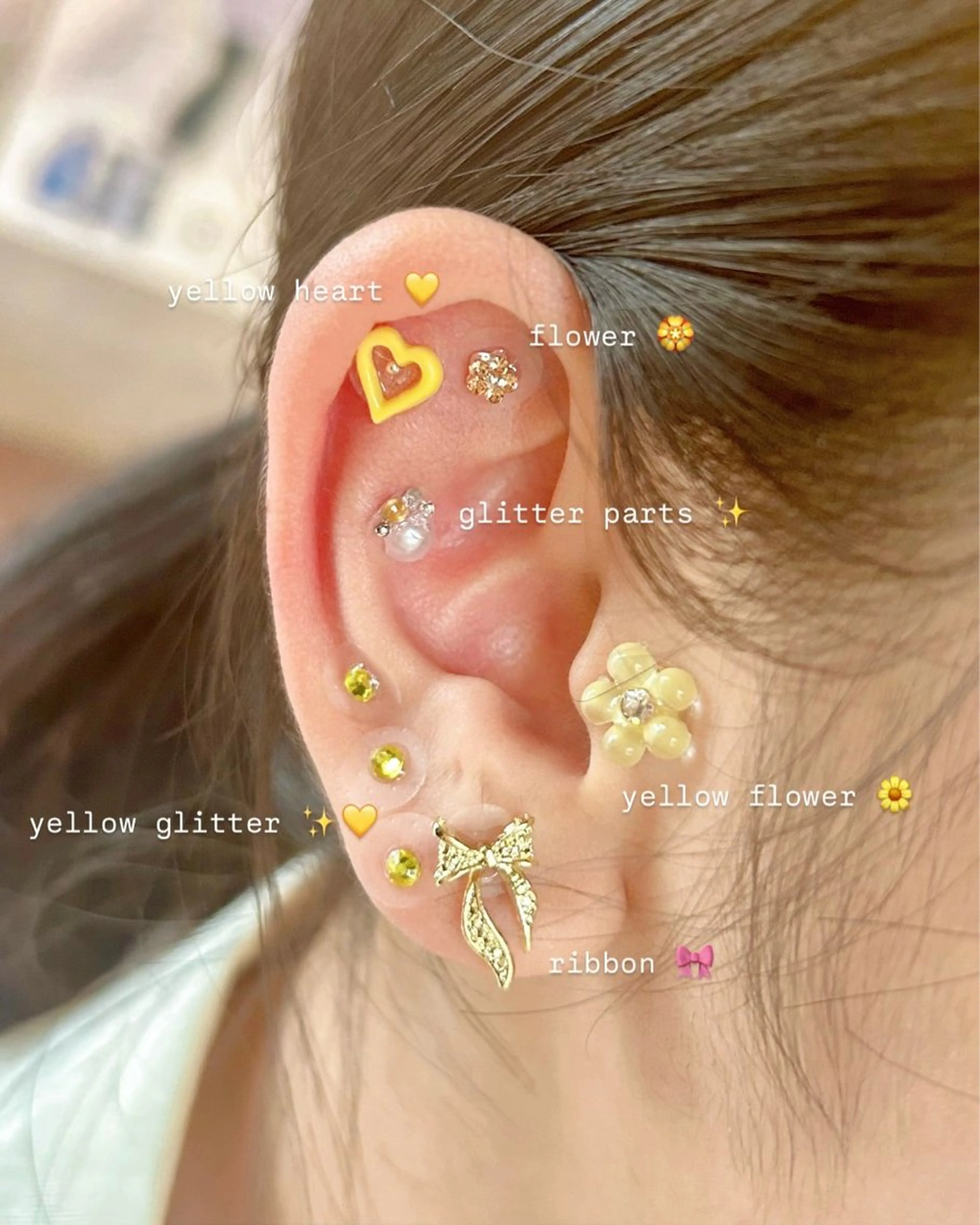 【付け放題】耳つぼジュエリー💎👂追加料金なし✨可愛いくおしゃれにの写真