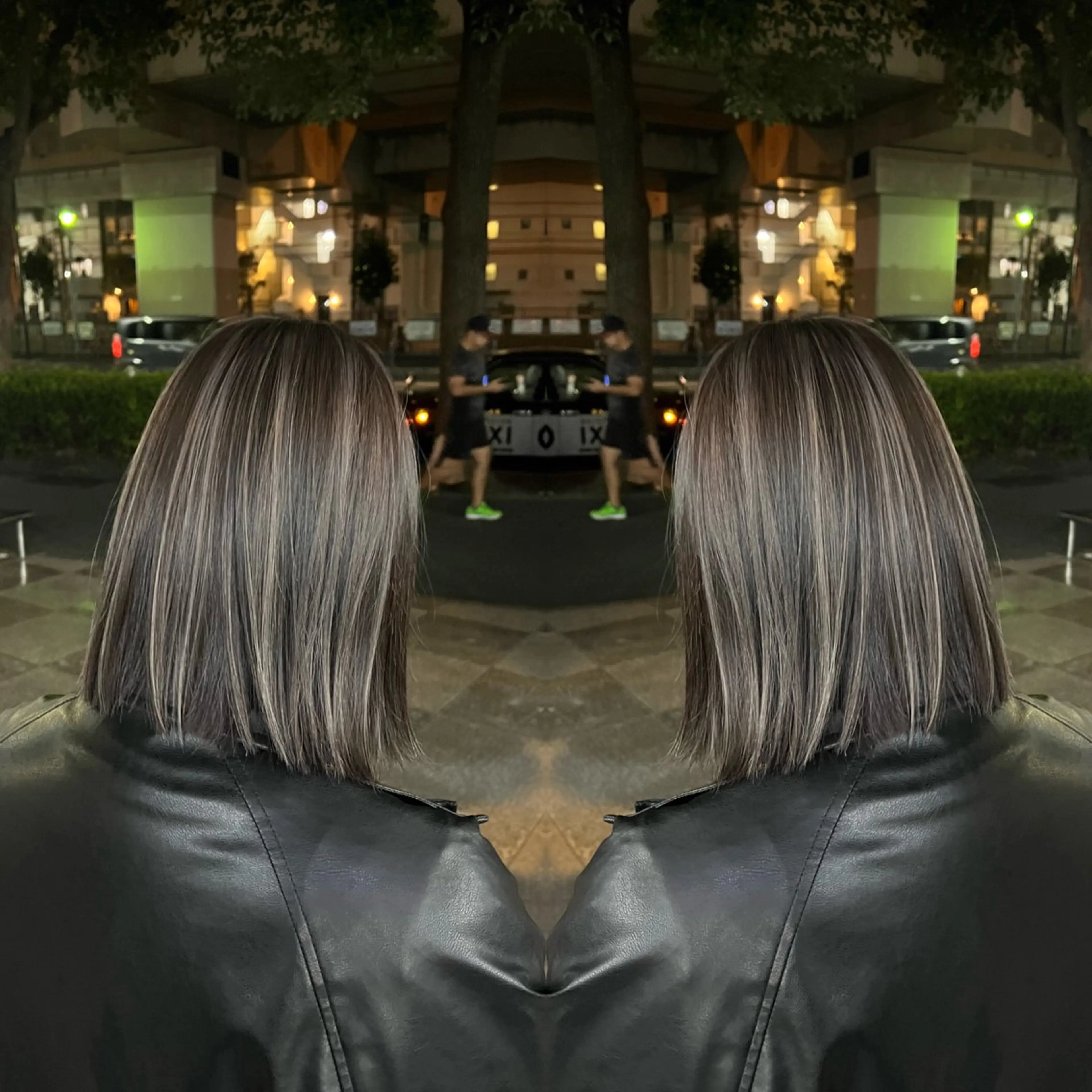 ミディアム カラー ハイライト/レイヤー /ハイトーン/AOIのヘアスタイル