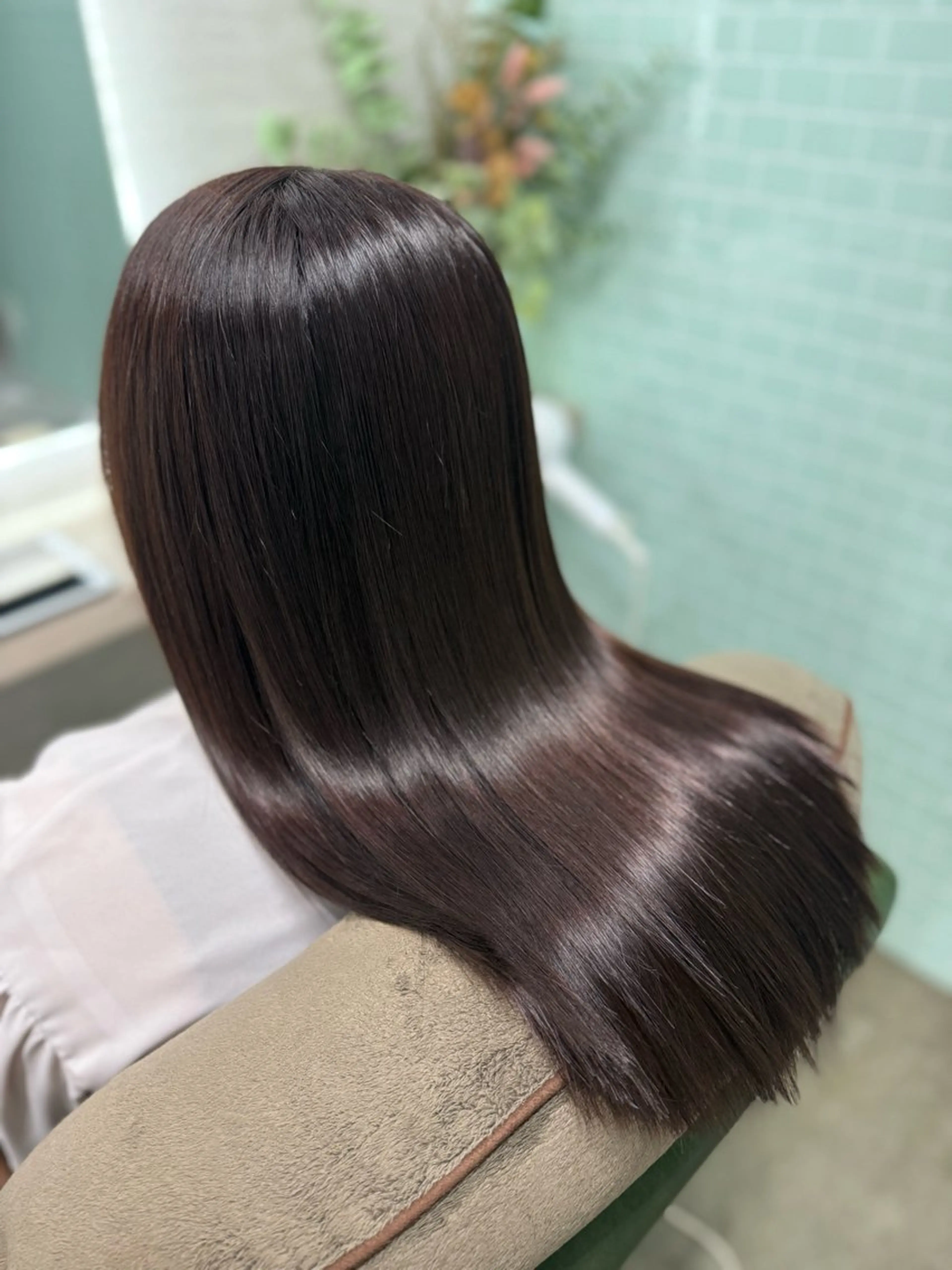 セミロング 酸性ストレート カット 縮毛矯正 トリートメント 縮毛矯正/ /関内/あべももこのヘアスタイル