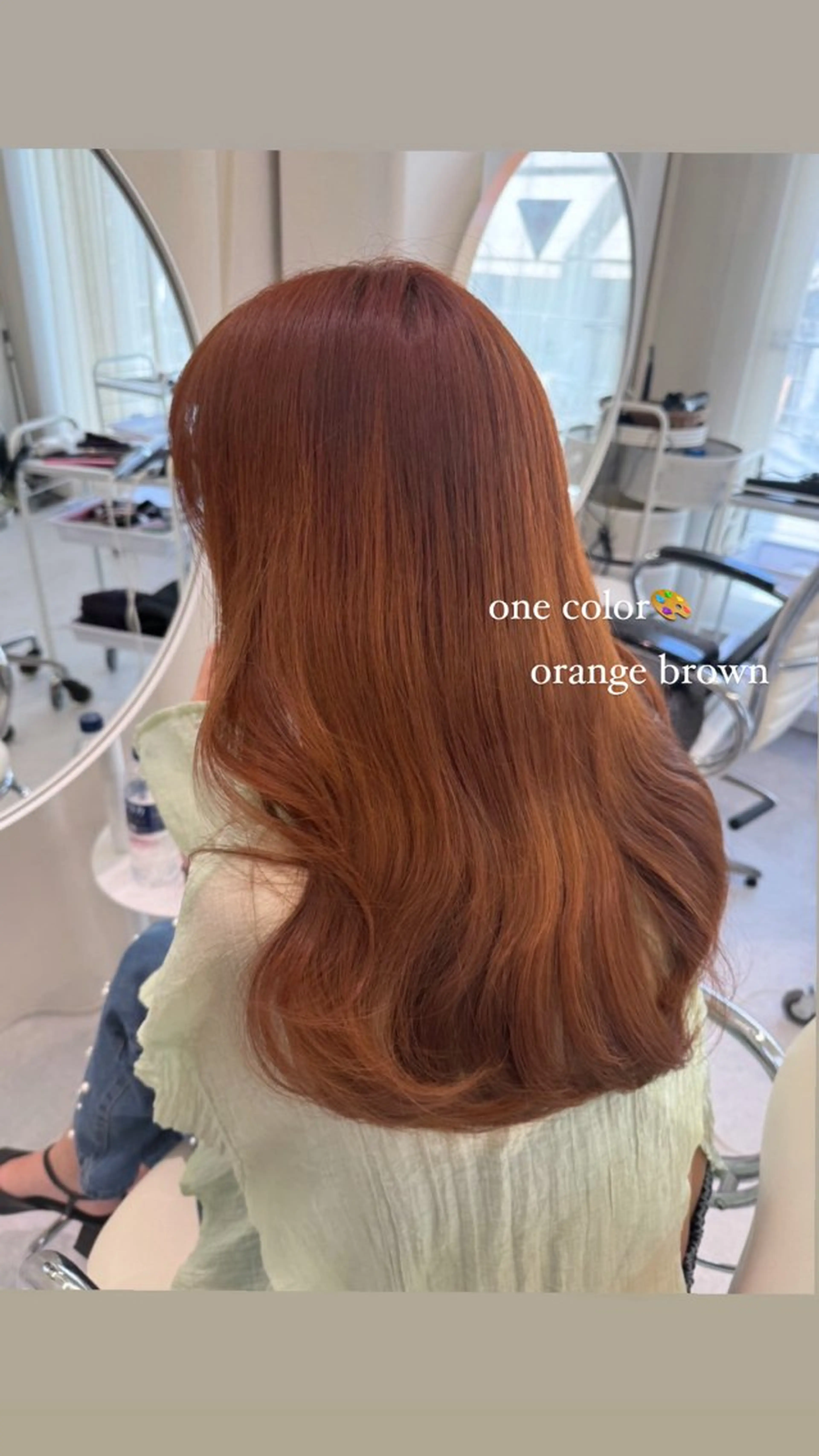 ロング カラー ブリーチ ブラウンカラー ダブルカラー ブリーチなしカラー オレンジ カット ヘアカラー トリートメント レイヤーカット🎀 kanaのヘアスタイル