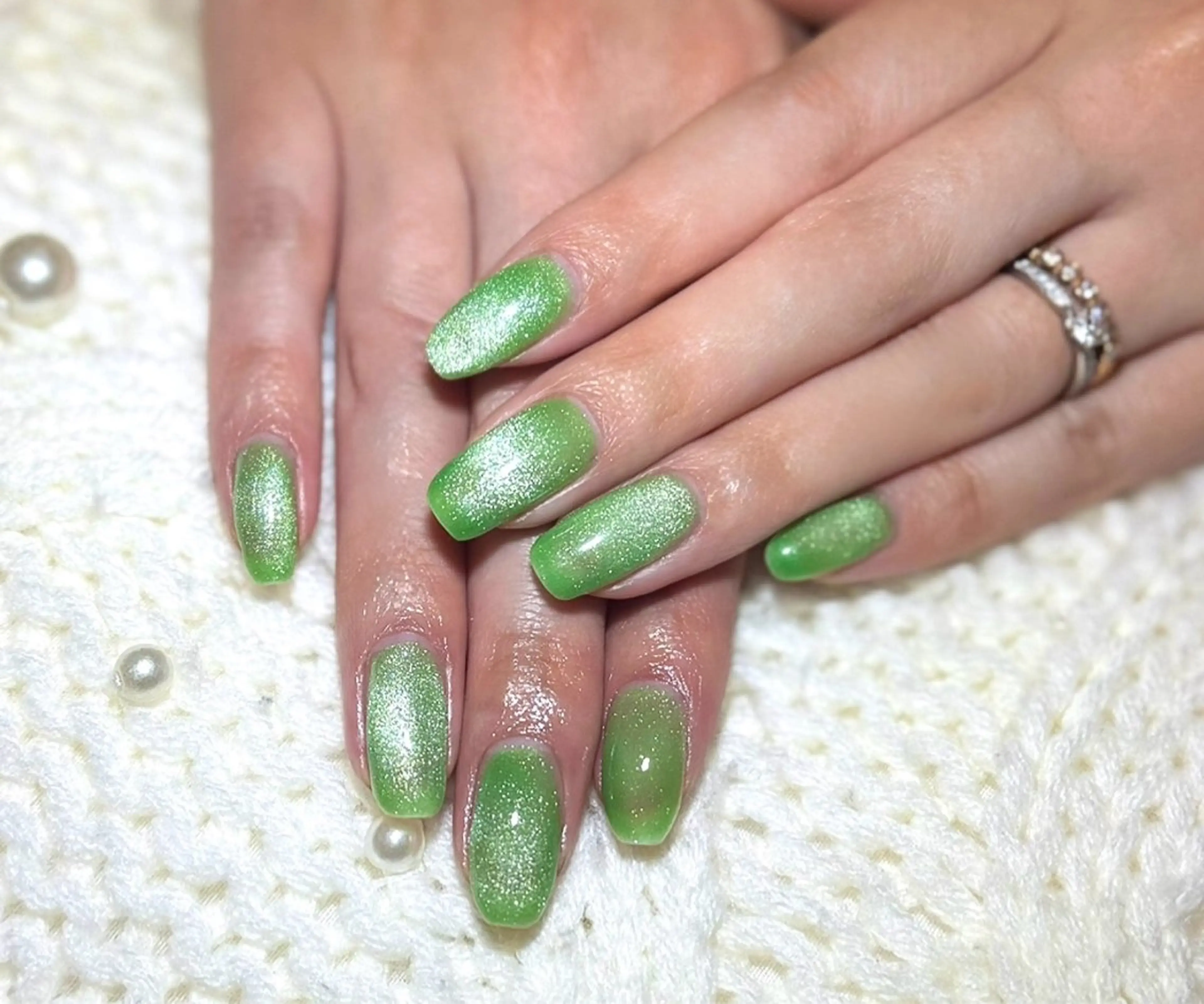 メンズ ネイル ジェルネイル グリーン マグネットネイル メンズネイル MIMnail メンズネイリストのネイルデザイン