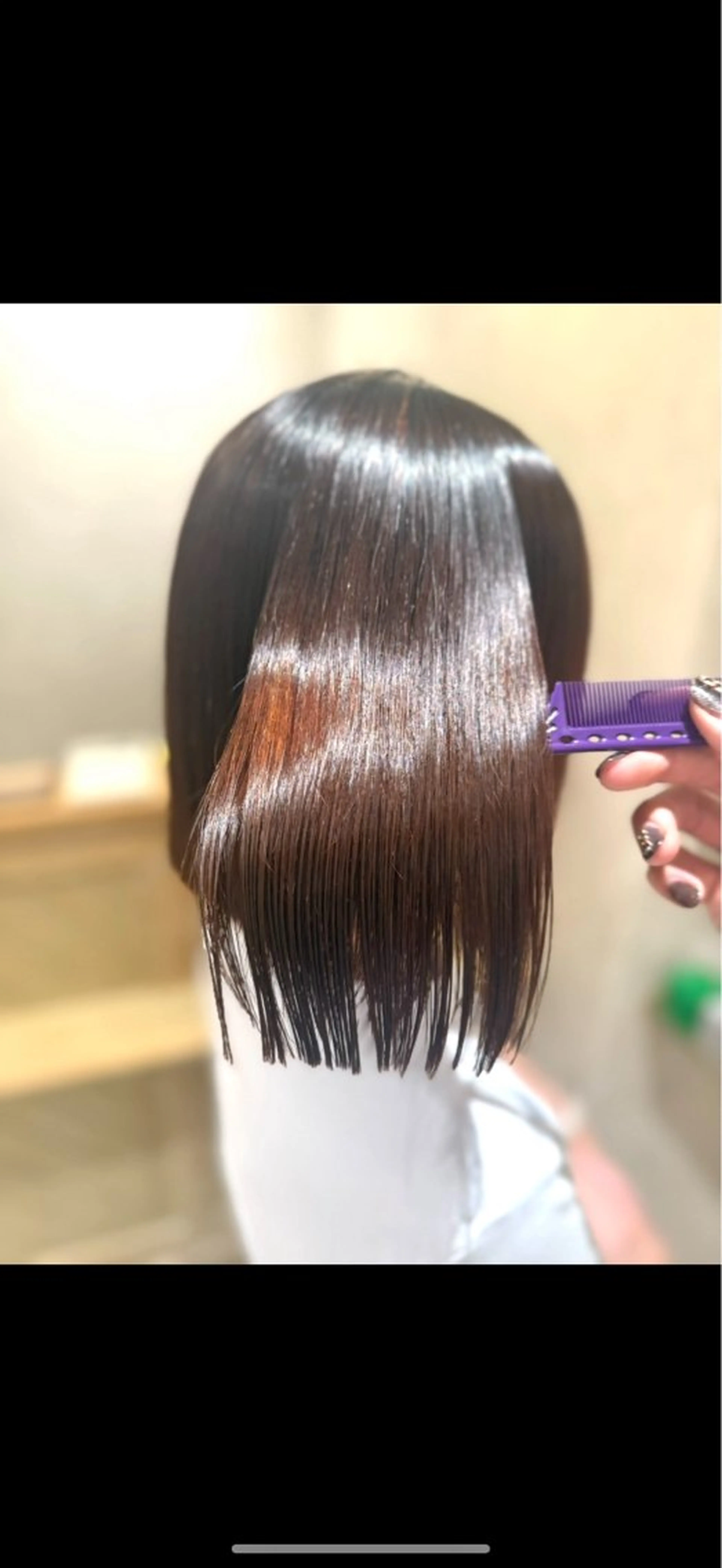 ミディアム 縮毛矯正 ✨艶髪職人艶カラー✨ 中本輝人のヘアスタイル