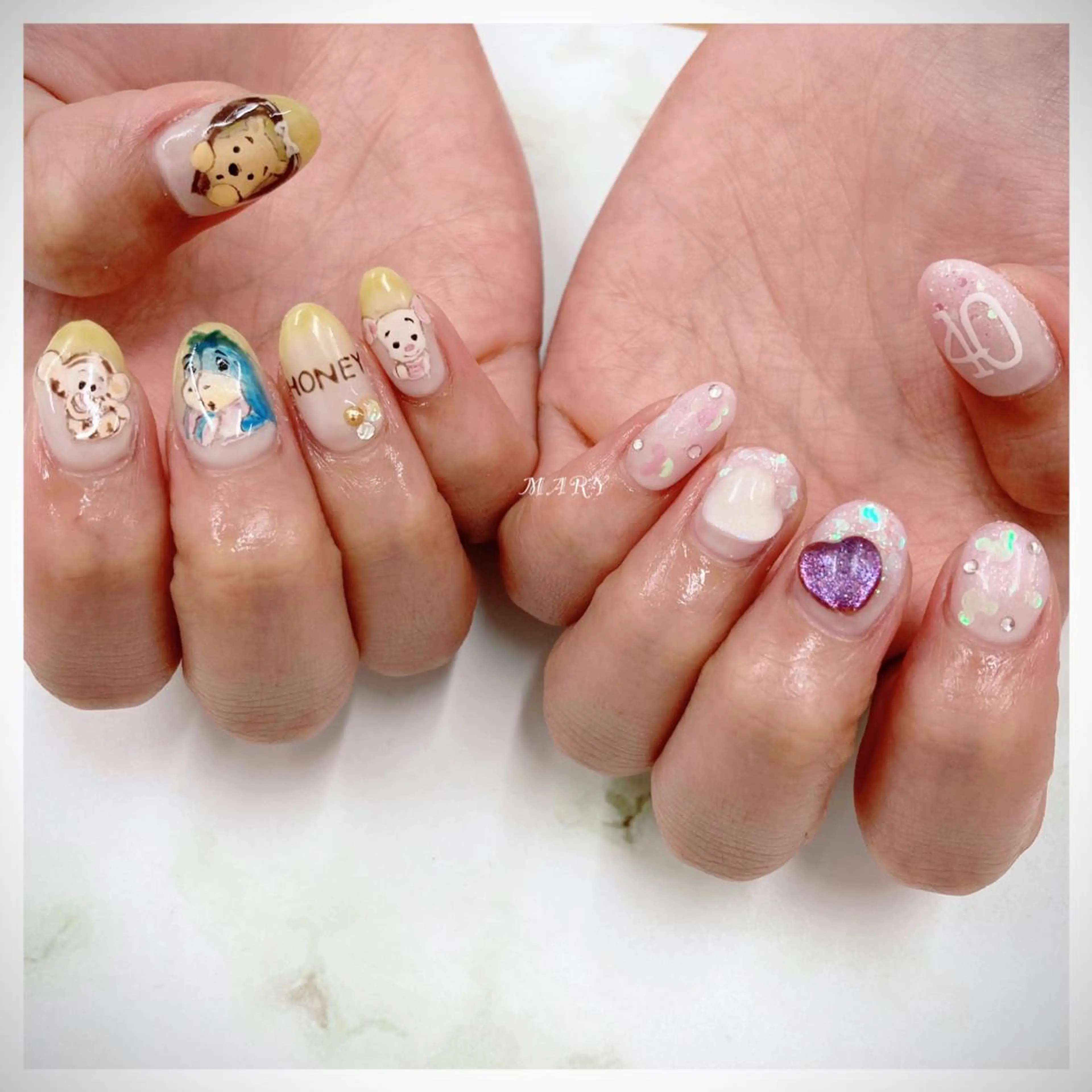 ネイル アートネイル 持ち込み ニュアンスネイル ハンドネイル Mary nail .narumiのネイルデザイン