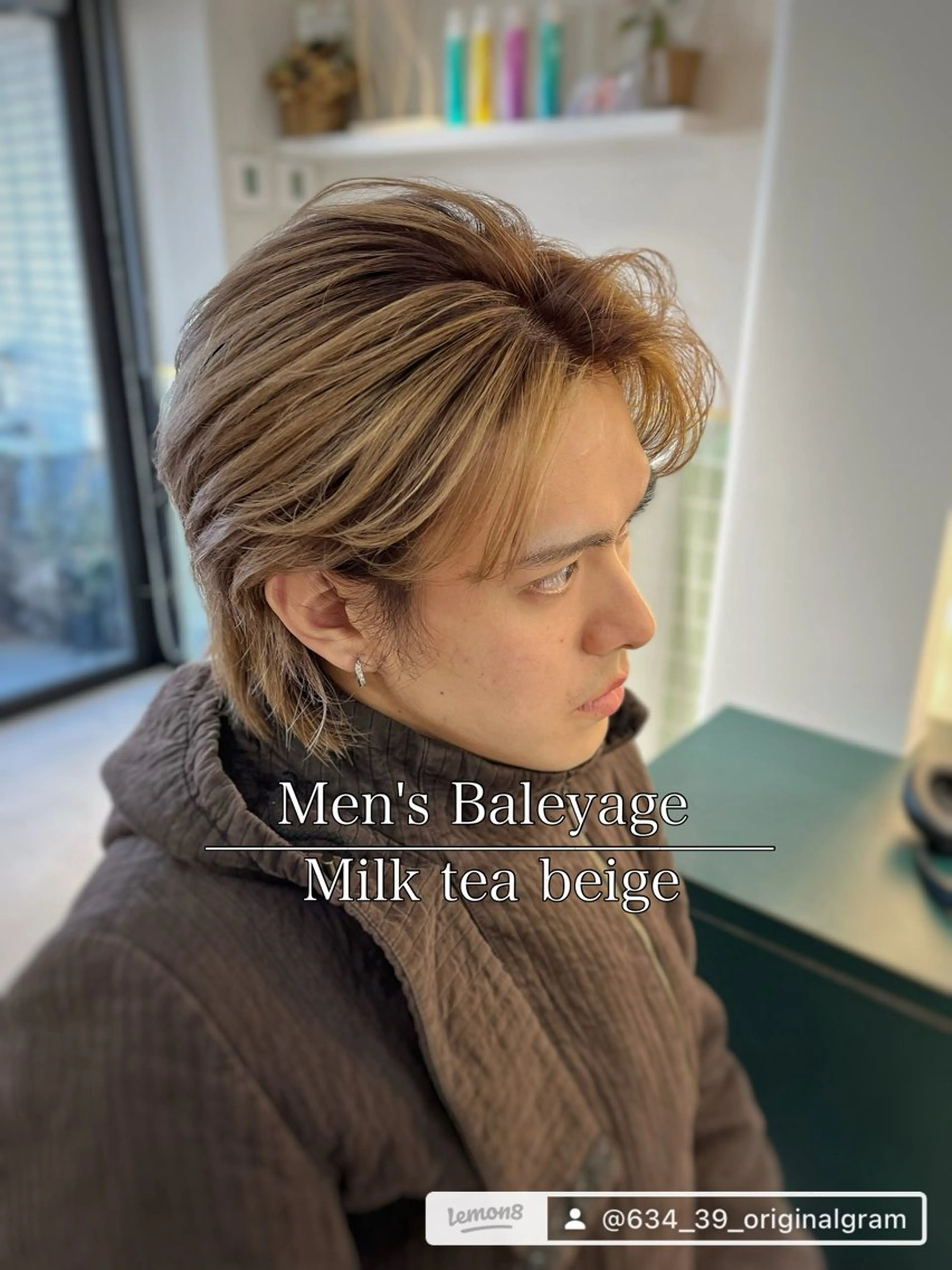 セミロング カラー パーマ ヘアアレンジ メンズ メンズバレイヤージュ メンズブリーチ メンズハイライト メンズハイトーン メンズ韓国風 ヘアカラー 二ヶ月綺麗が続くレ イヤー/星野六三四のヘアスタイル