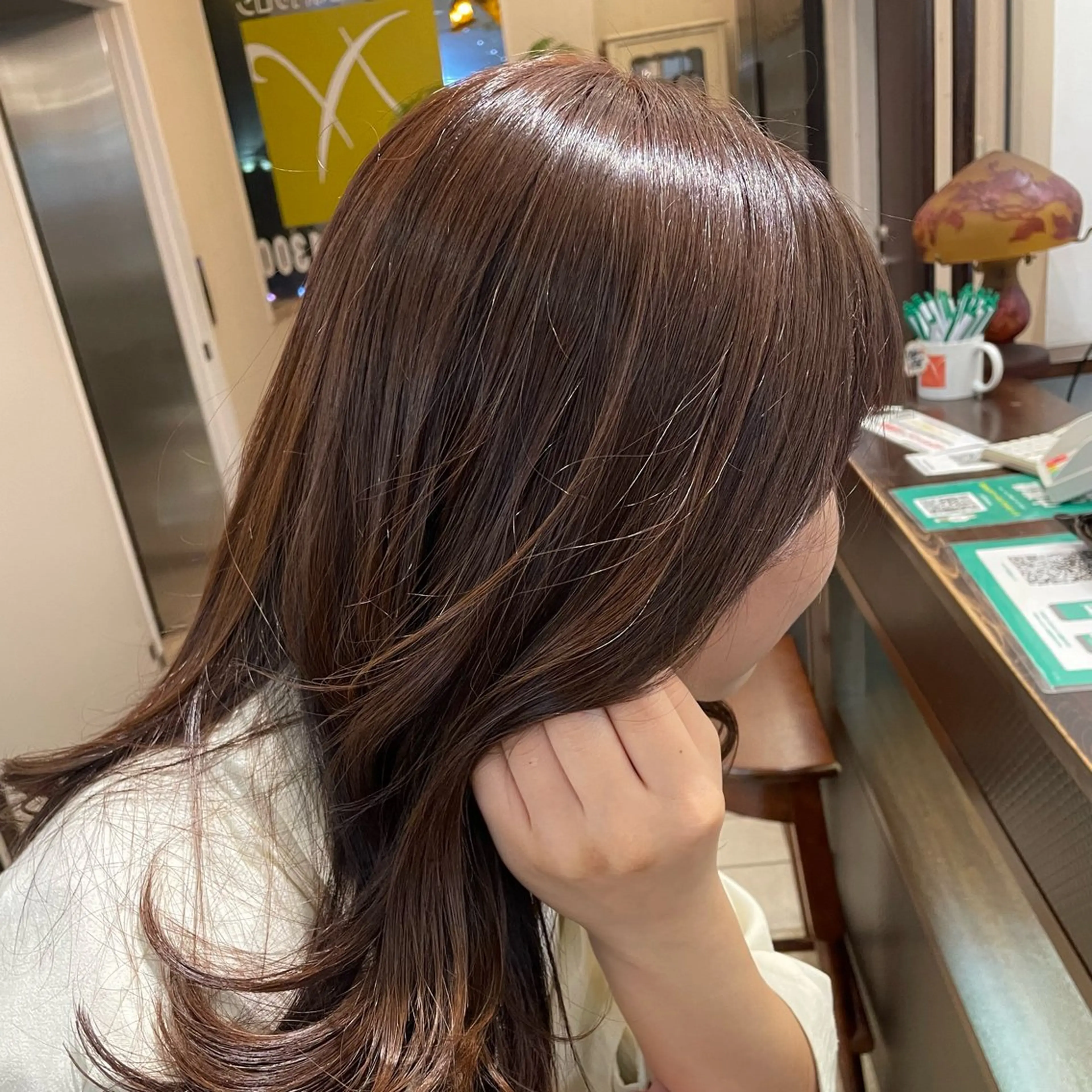 ロング カラー ベージュカラー ケアカラー ラベンダーカラー ラベンダーベージュ 髪質改善 ヘアカラー トリートメント ショートモデル募集 エクステ専門店まりこのその他イメージ