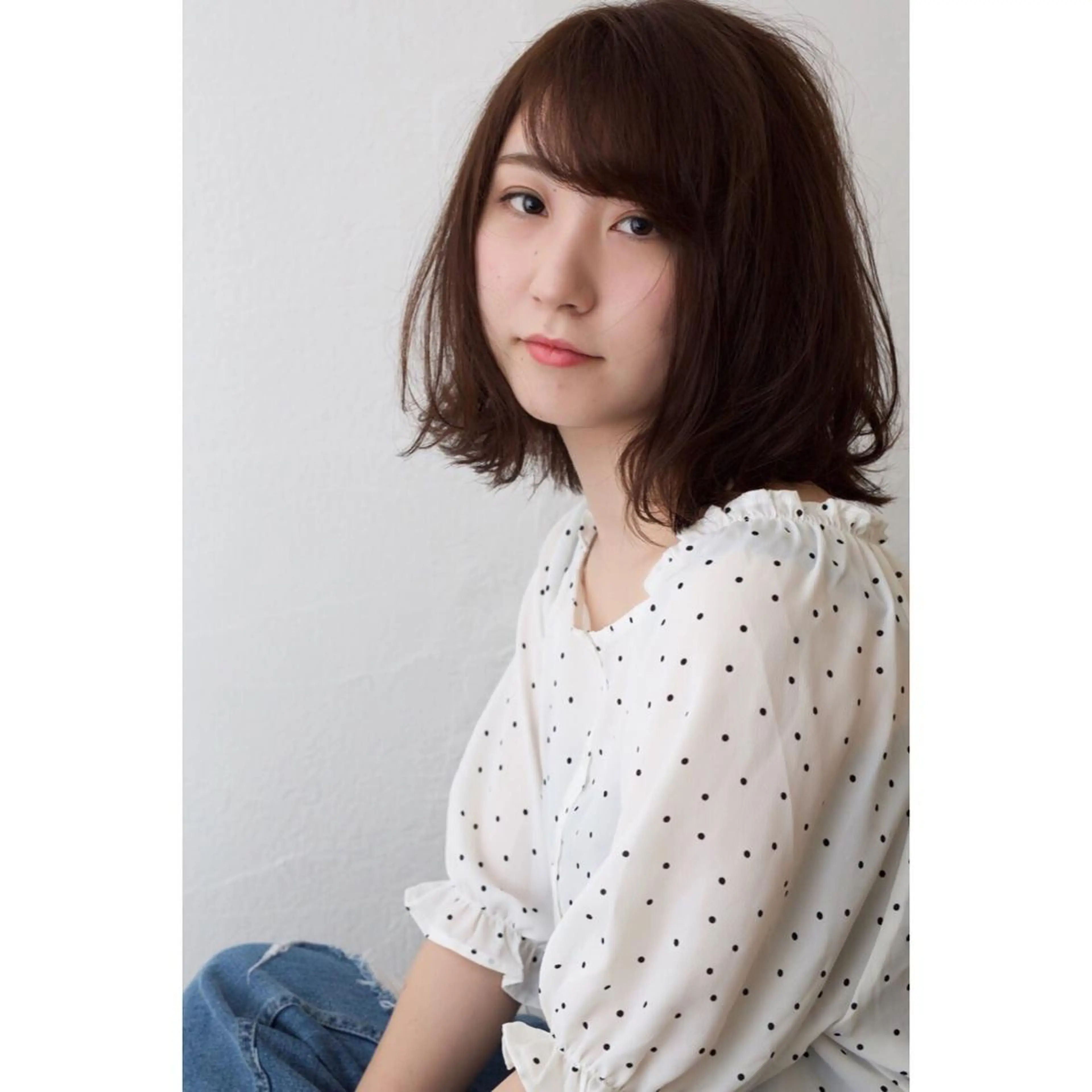 ミディアム カラー カット ヘアカラー fio マナミのヘアスタイル