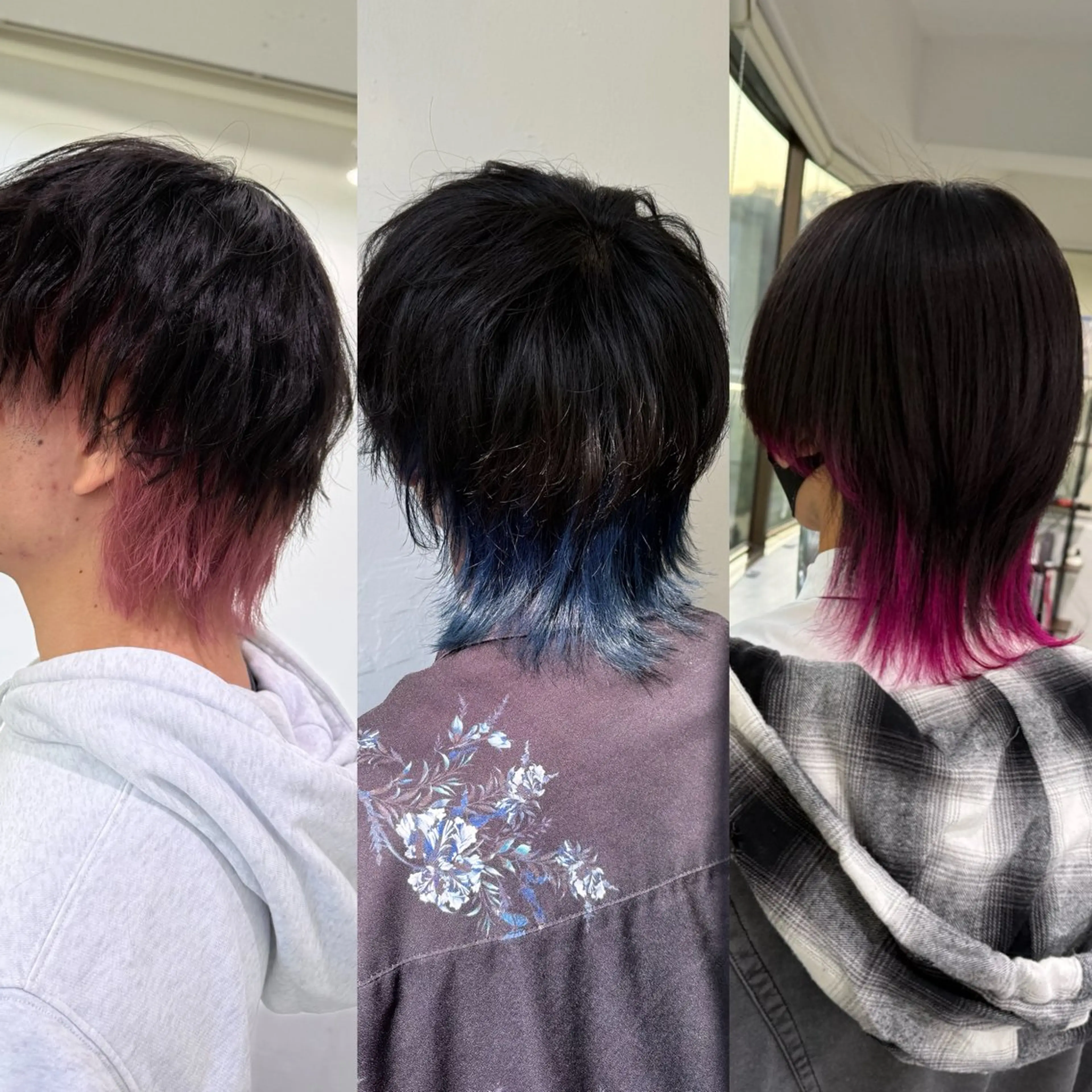 メンズ メンズインナーカラー メンズウルフカット ウルフカット 優菜🎀メンズパーマ /ハイトーンカラーのヘアスタイル