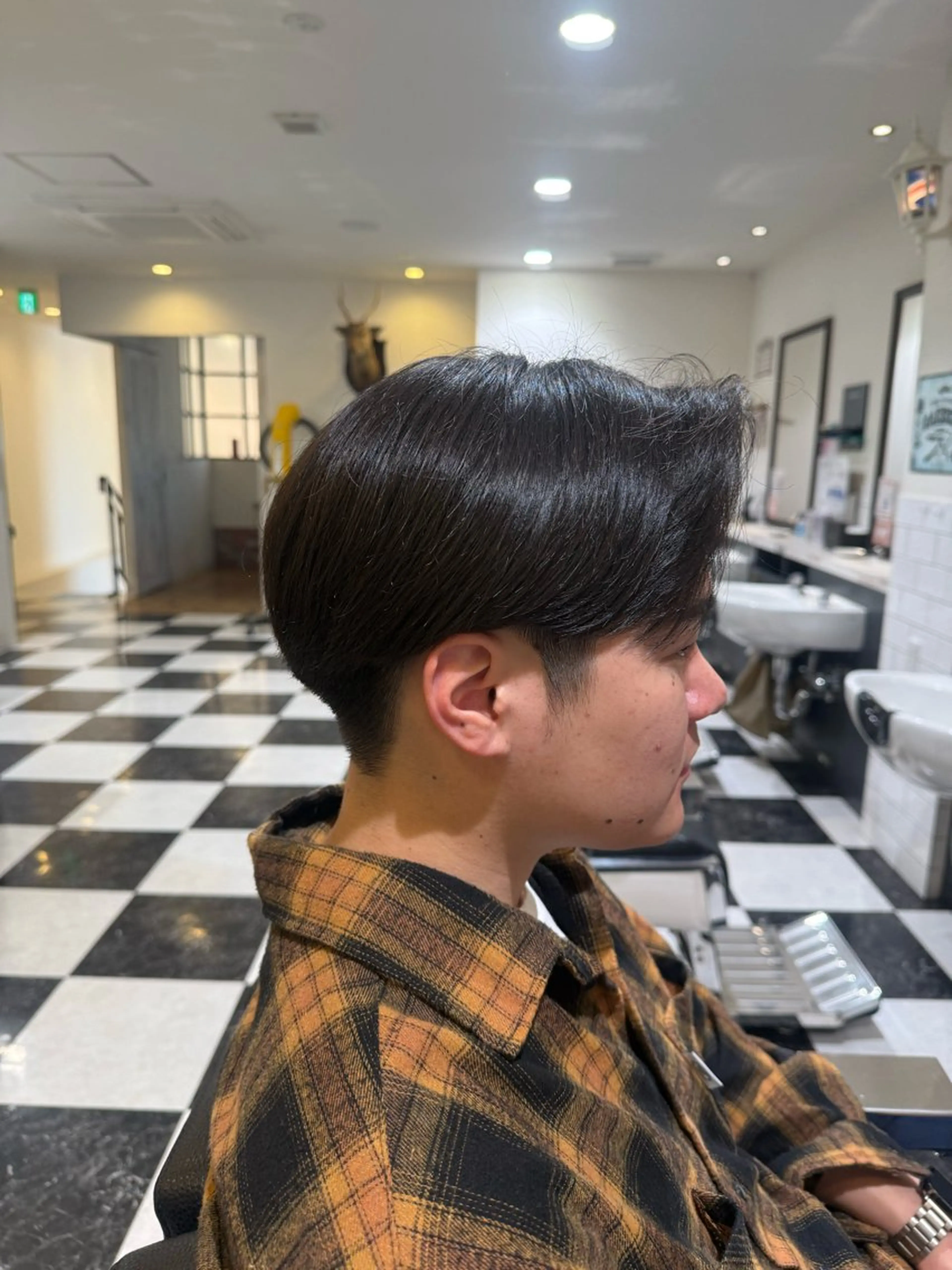 ミディアム メンズ 似合わせカットパーマ 長峯丈士のヘアスタイル
