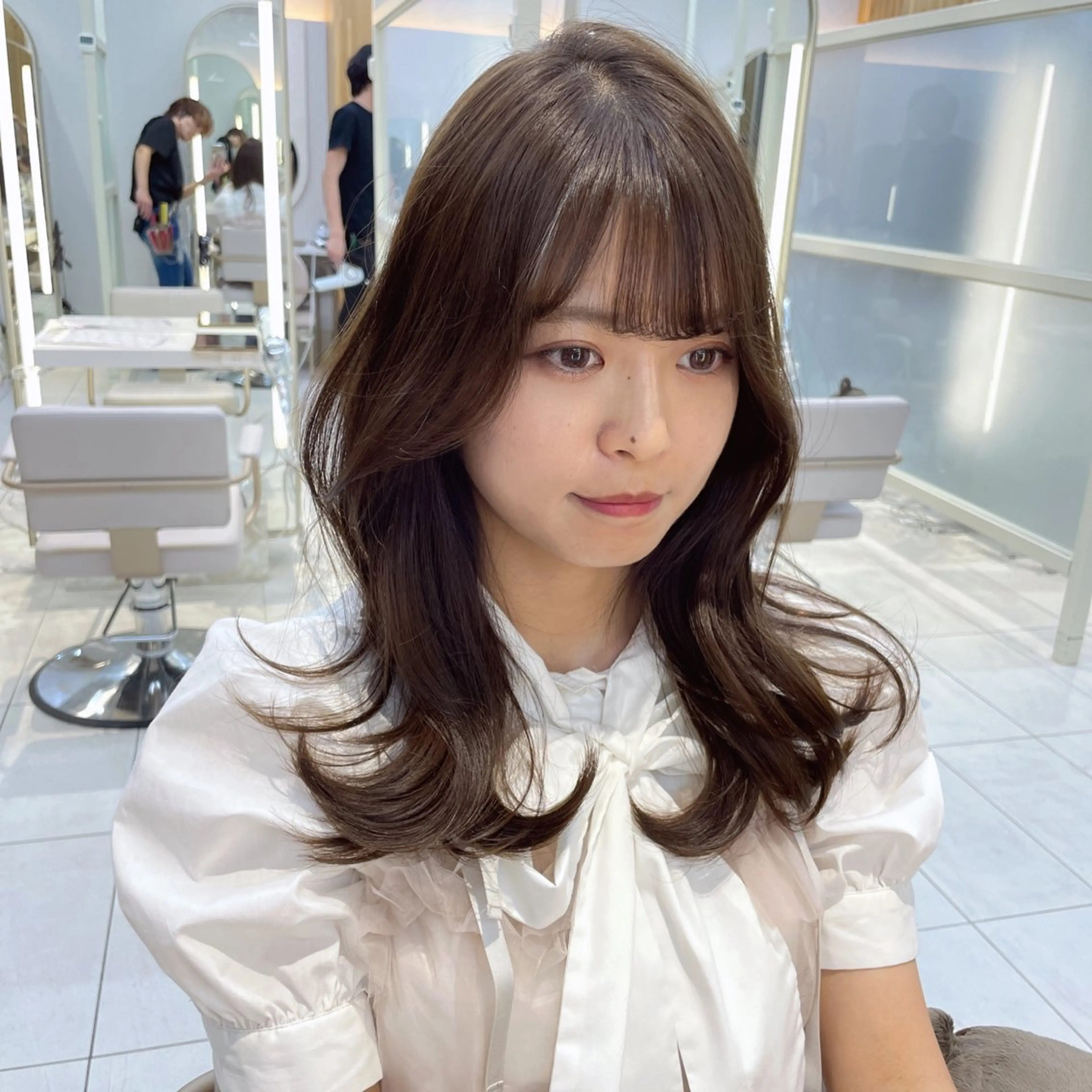 セミロング レイヤー/顔周り /透明感/TAKUのヘアスタイル