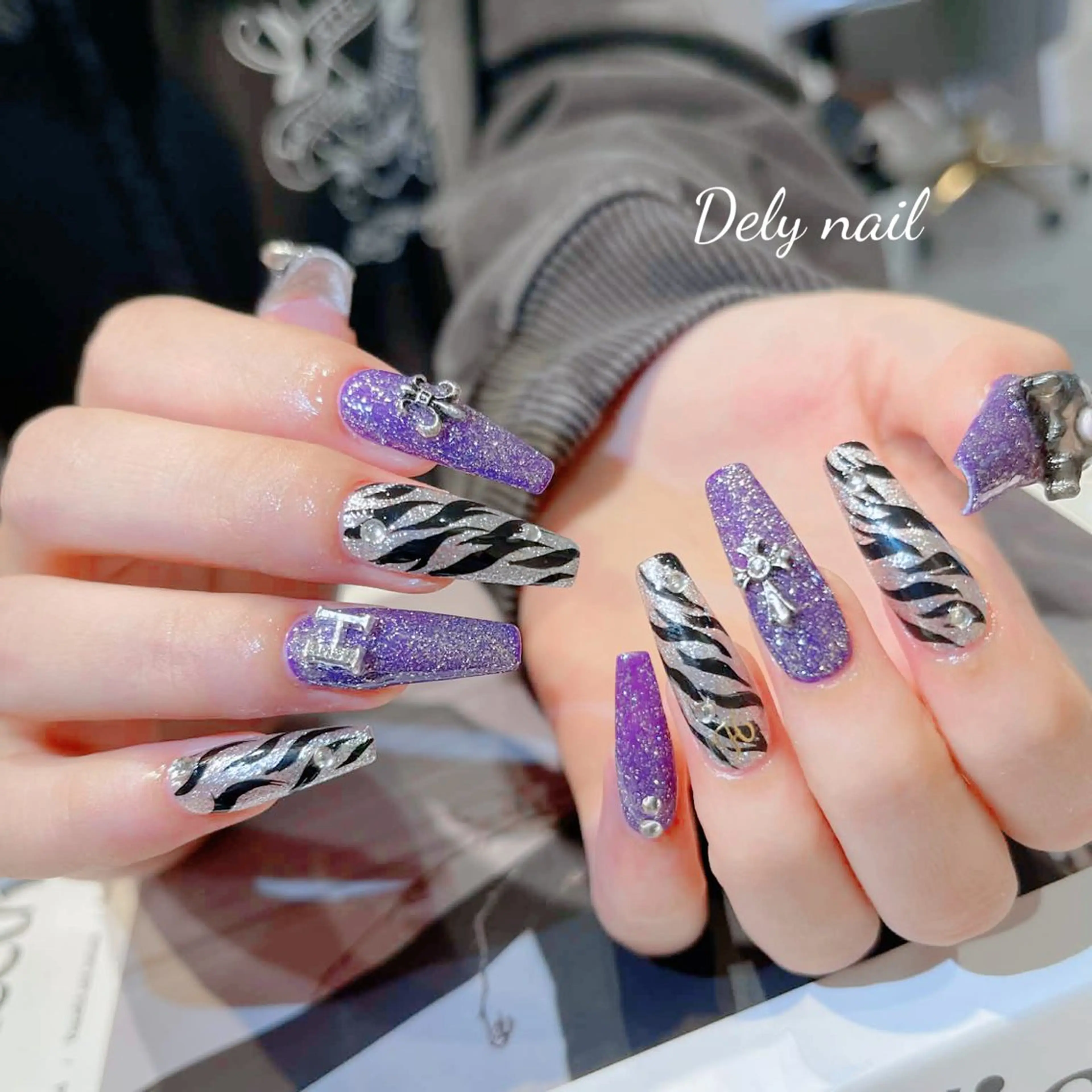 ネイル ガーリー 韓国ネイル ピンク リボン ハンドネイル Dely Nailのネイルデザイン