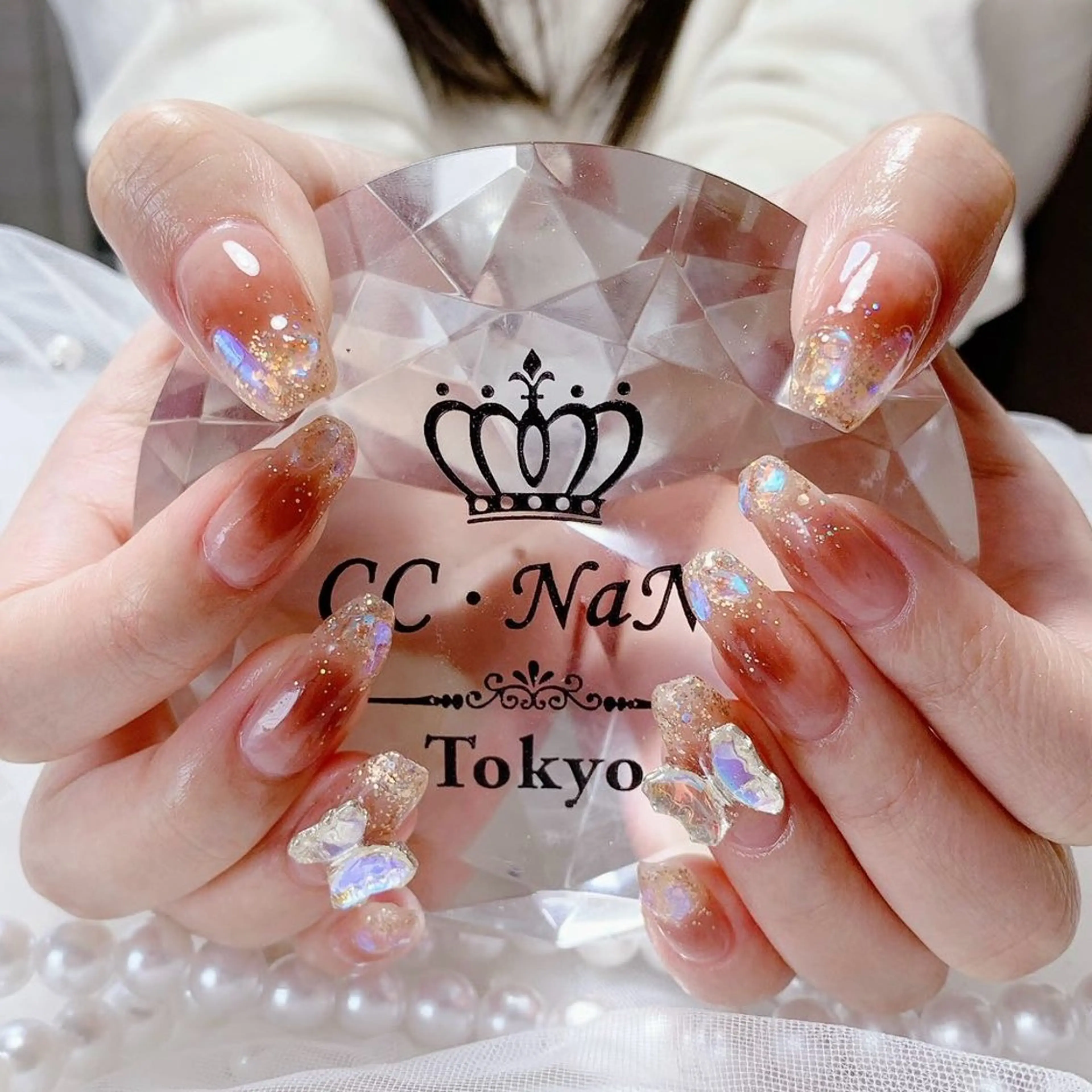 ネイル アートネイル 桜ネイル 春ネイル ハンドネイル 💎CC・NaNa 韓国風ネイル🌙Cのネイルデザイン