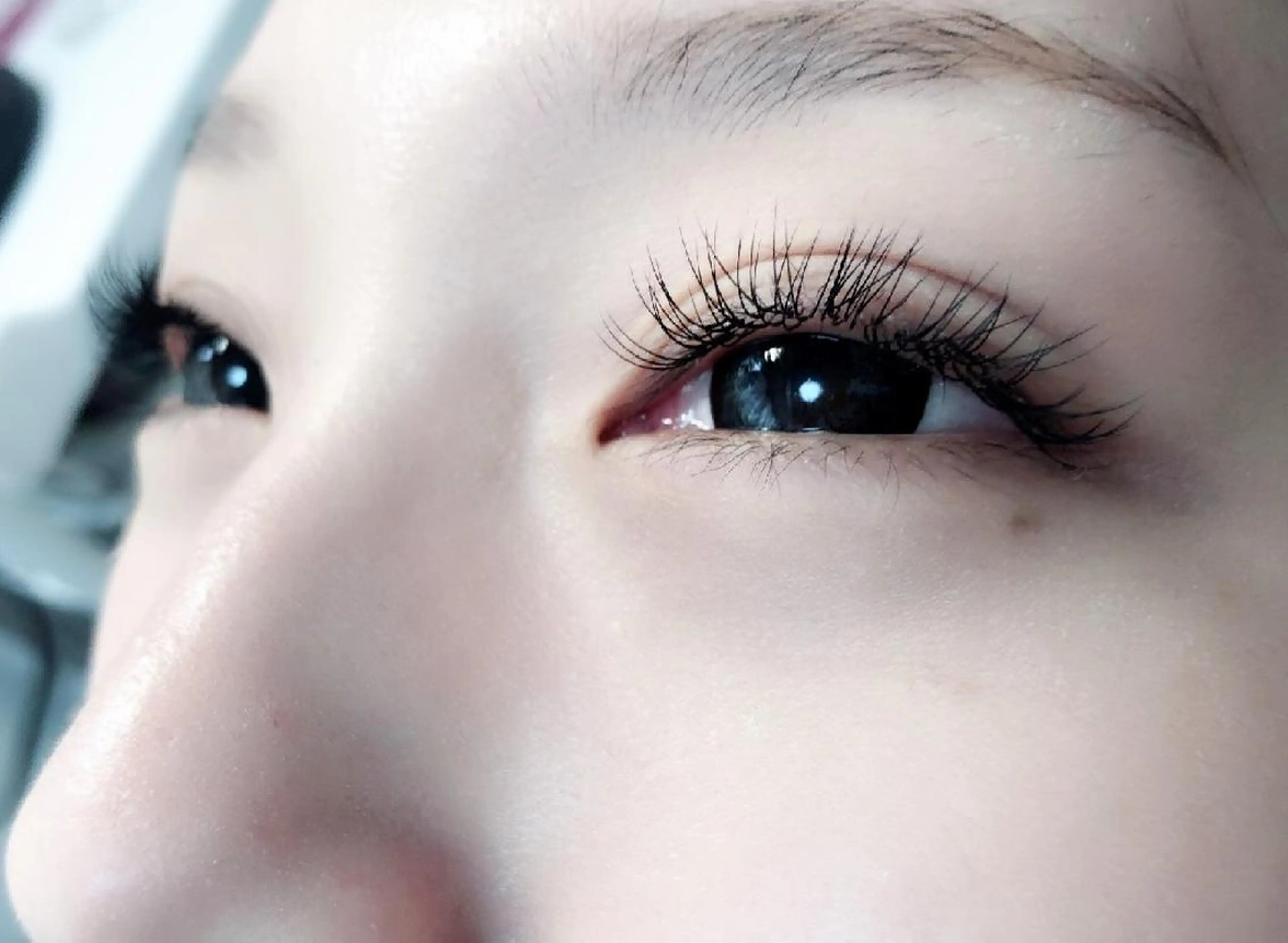 マツエク・マツパ 付け放題 フラットラッシュ セクシー 下まつげエクステ 一重×まつ毛パーマ 吉岡 ゆうなのマツエク・マツパデザイン