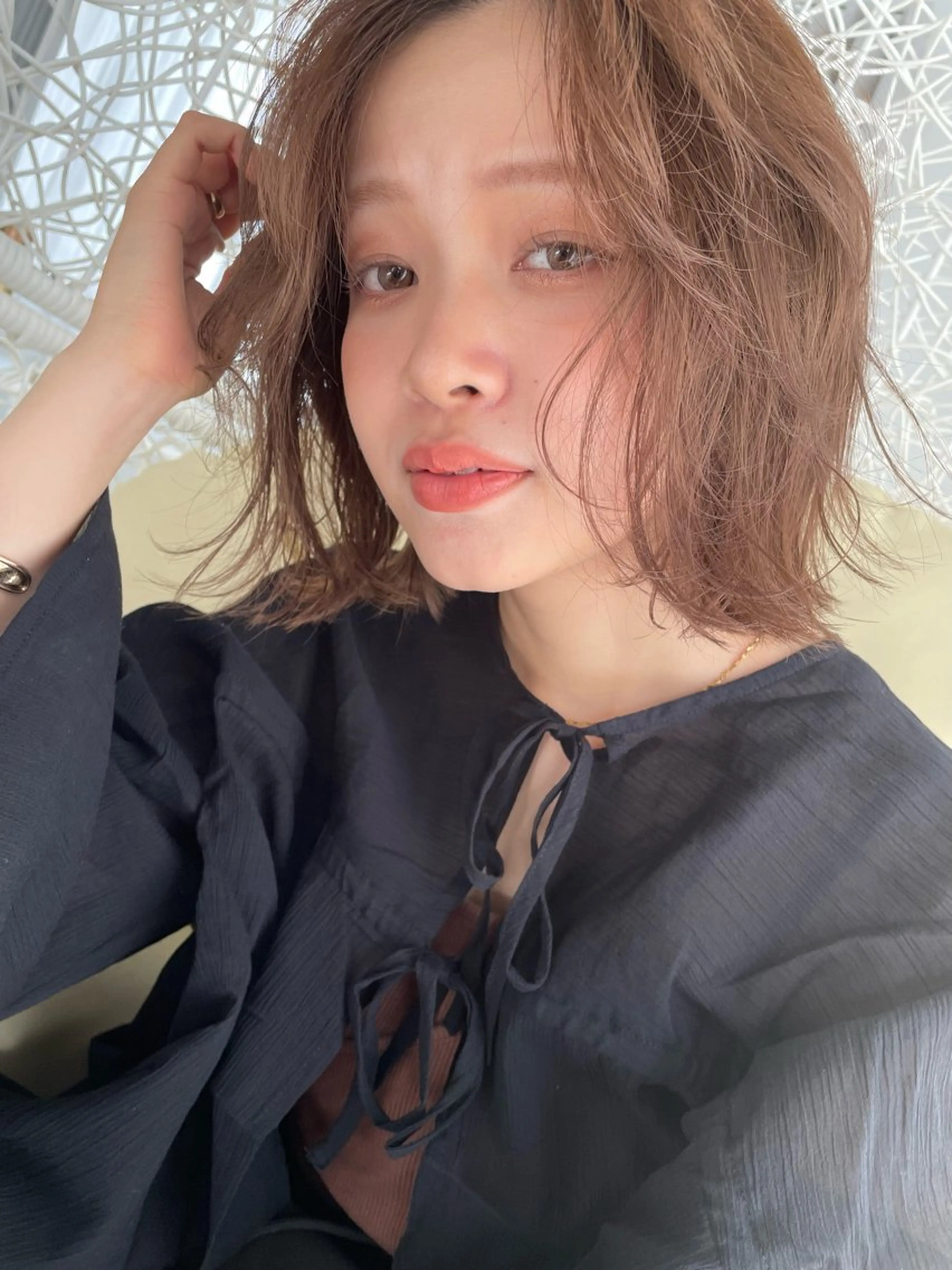 ミディアム 切りっぱなしボブ ボブ 外ハネヘア 中西倖 トップスタイリストのヘアスタイル