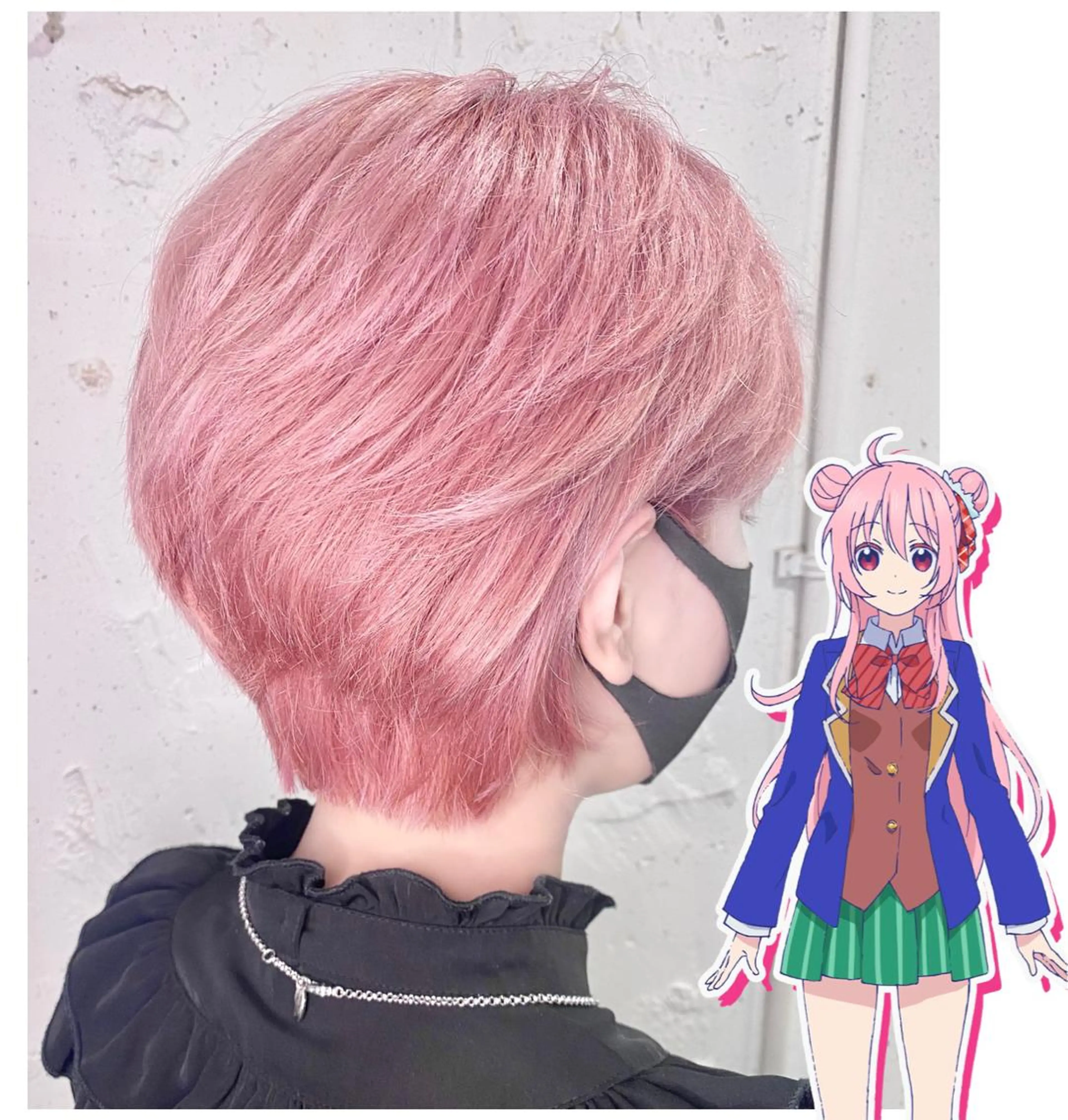 ショート カラー ピンクカラー GARU-ガル-所属・TSUNO🦖 派手髪/オタク美容師のヘアスタイル