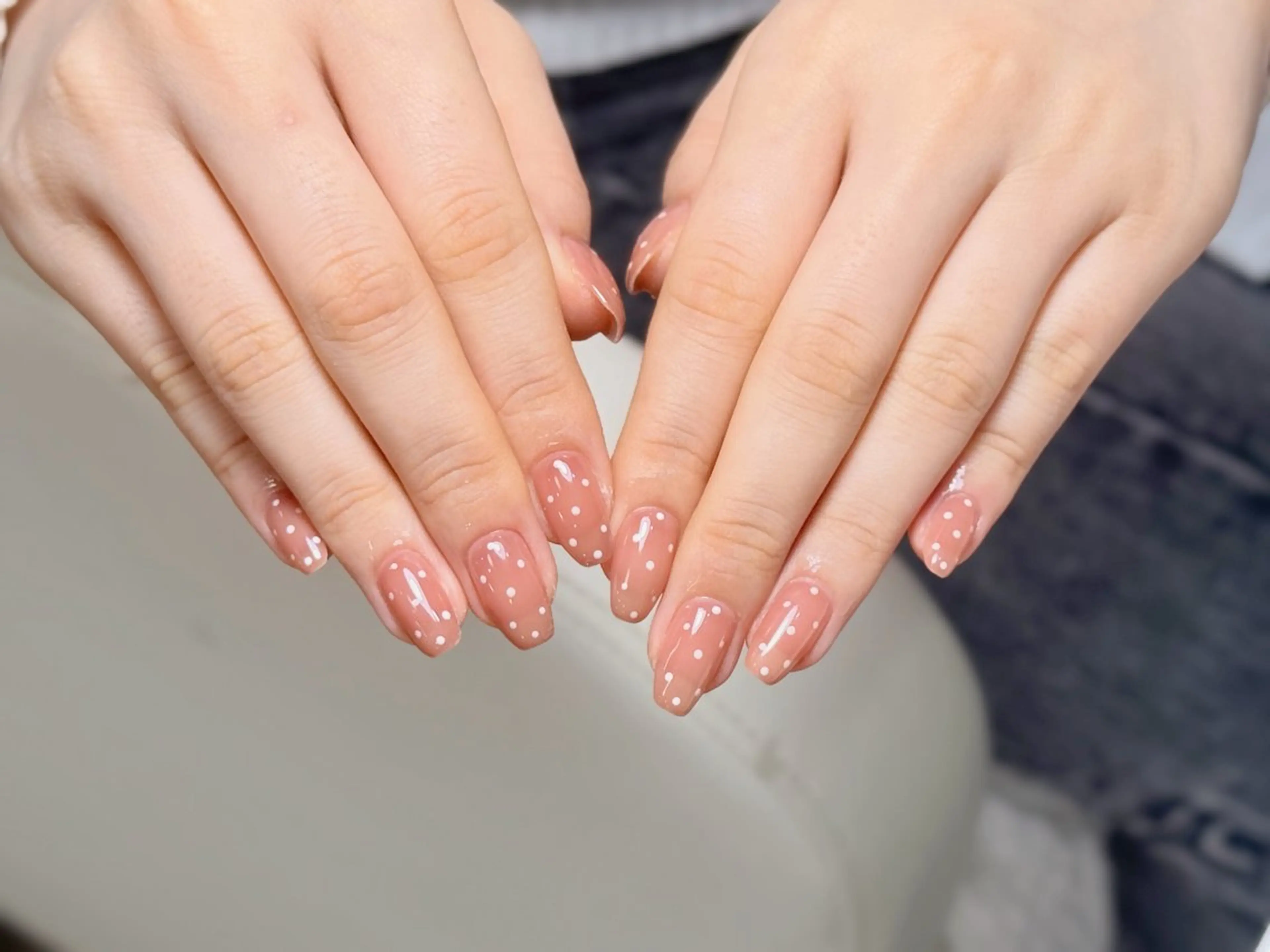 ネイル アートネイル オーロラネイル チークネイル フレンチネイル ガラスフレンチ ハンドネイル 🎀YooLi Nail salonのネイルデザイン