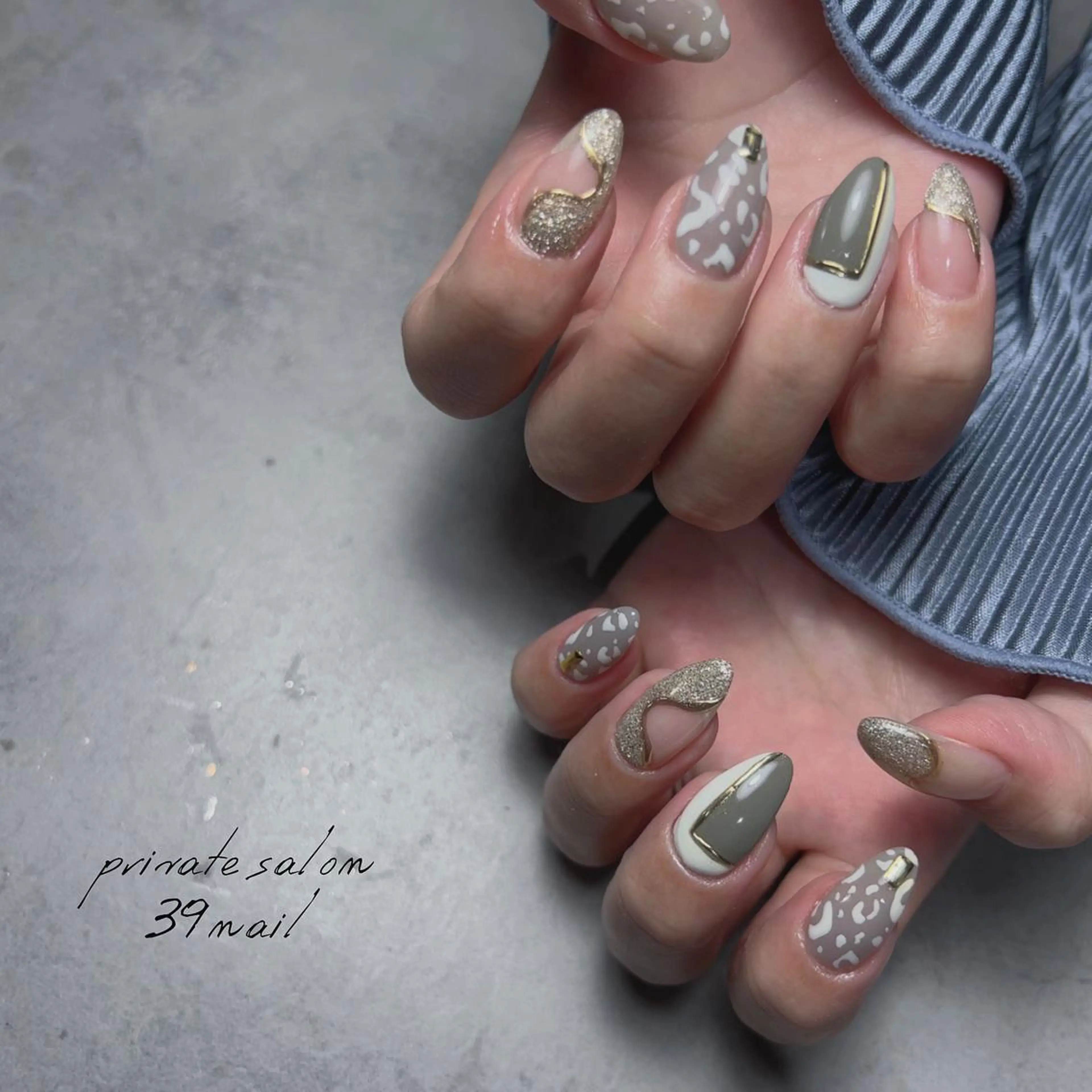 ミディアム ネイル ハンドネイル 京橋 【39nail】のネイルデザイン
