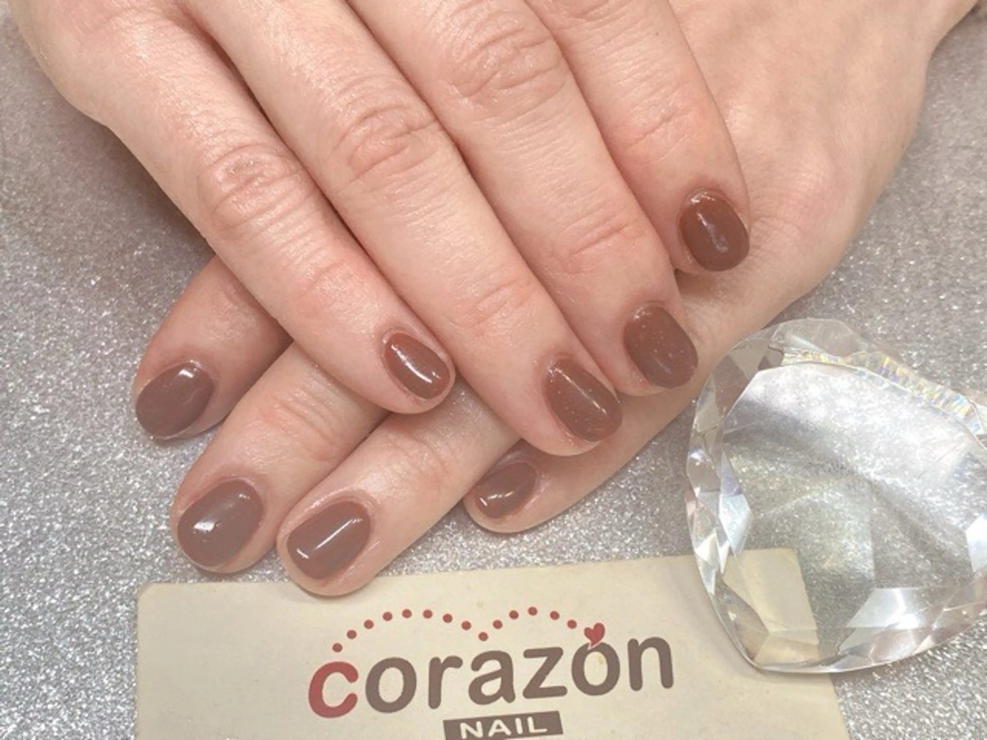 ネイル ブラウン ジェルネイル ワンカラーネイル ネイリスト aicoのネイルデザイン