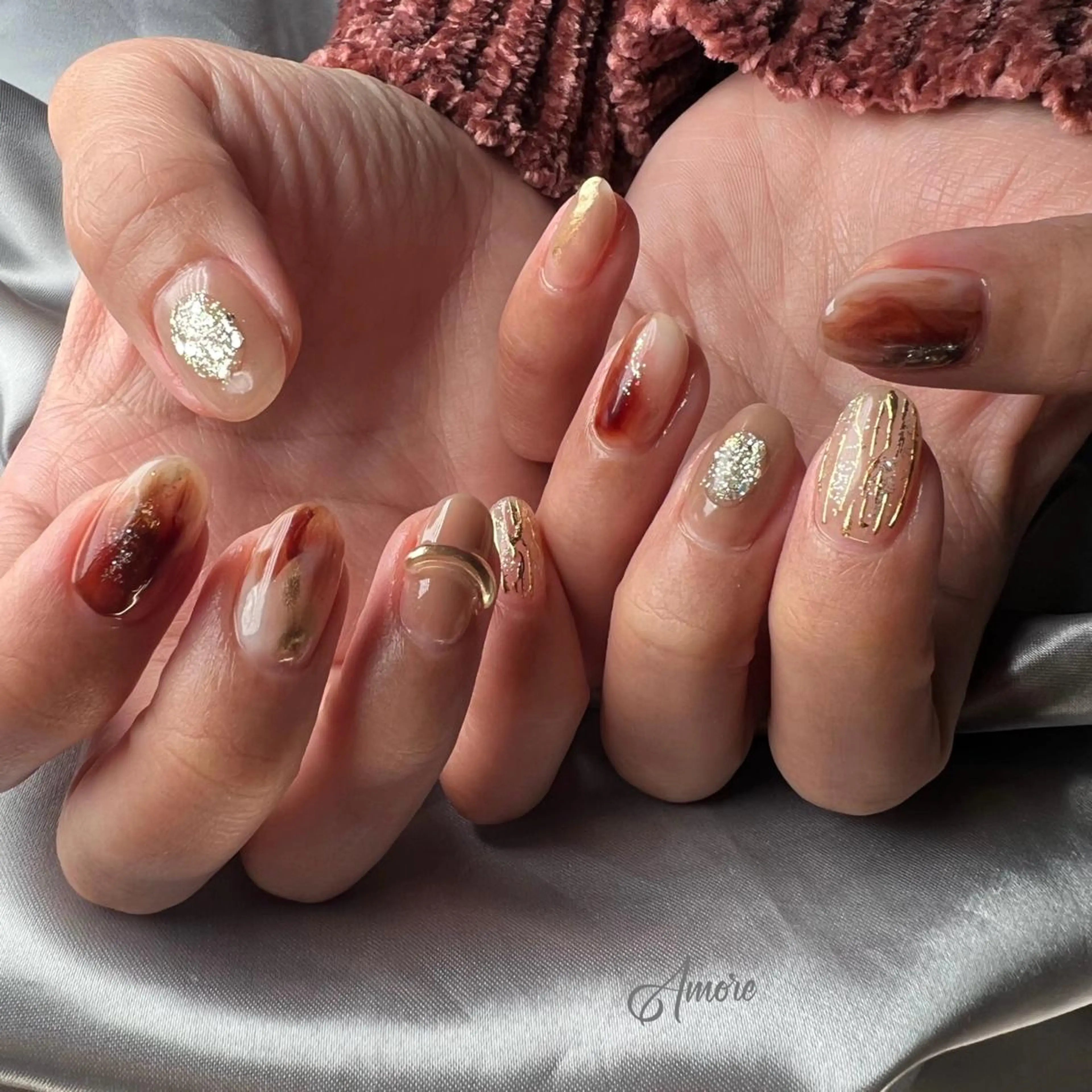 ネイル ジェルネイル ミラーネイル オフィスネイル パラジェル You kyehwaのネイルデザイン