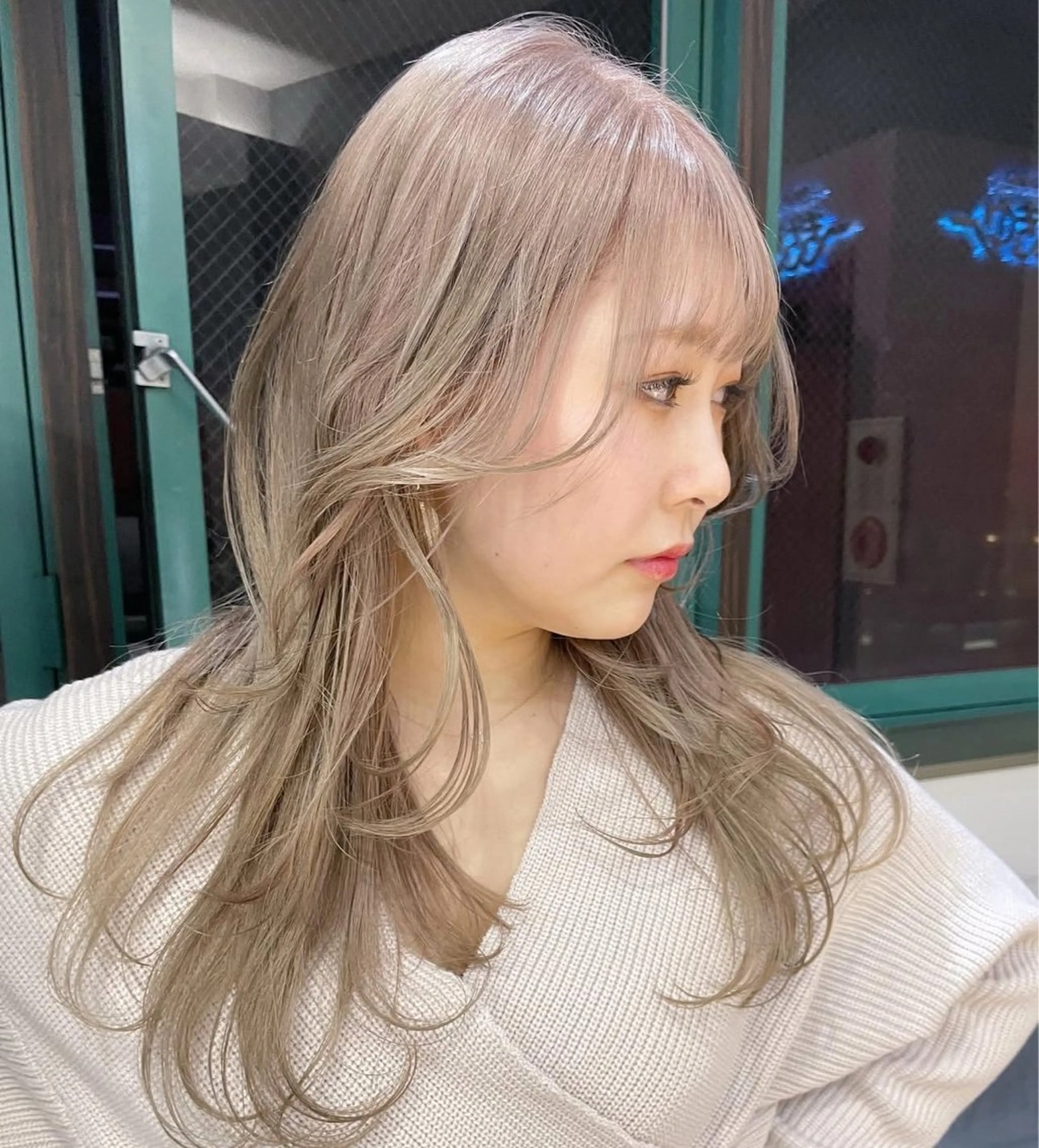 ロング カラー 天神/ハイトーン/艶 カラー/Miharuのヘアスタイル