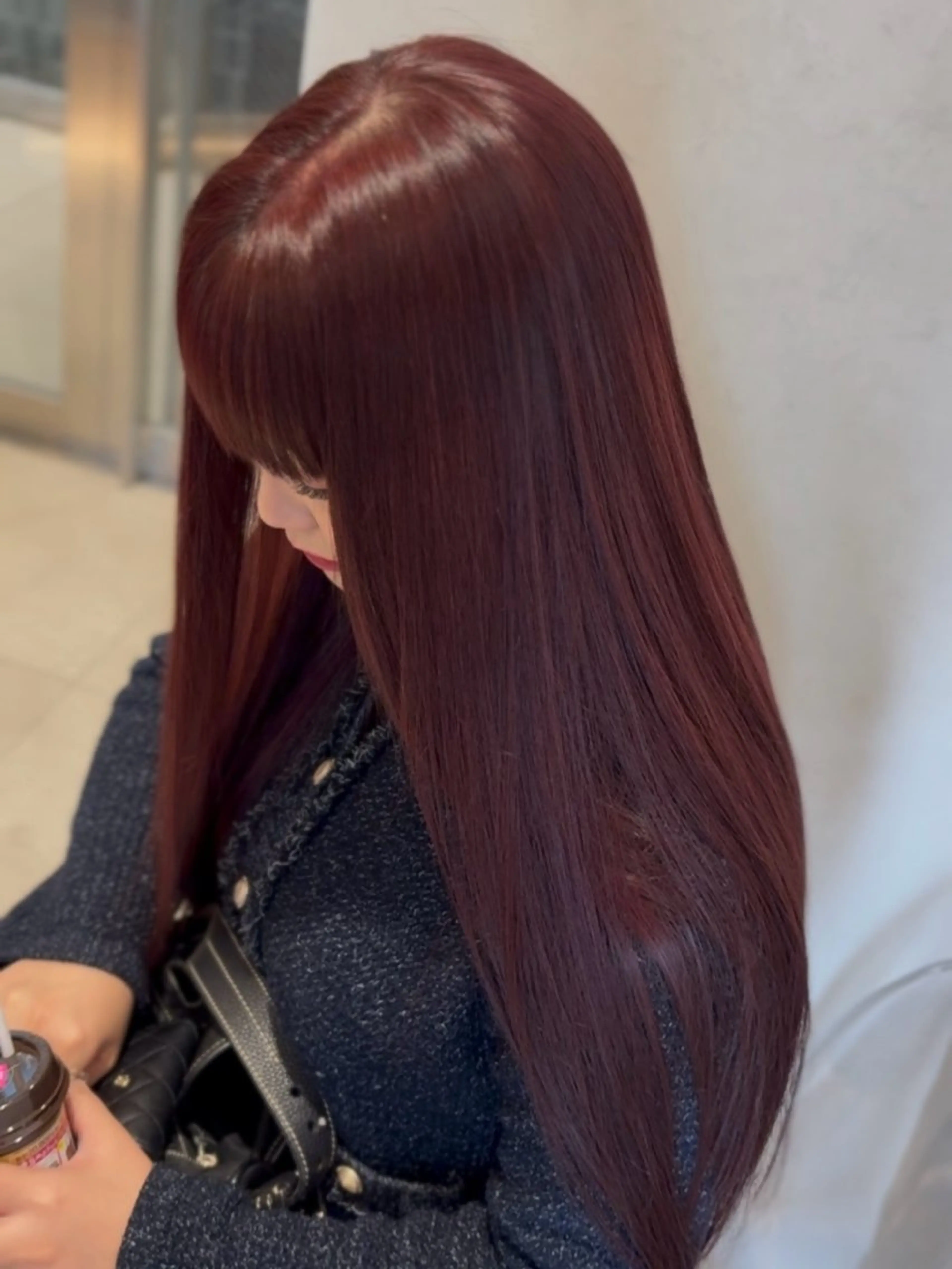 ロング カラー ブリーチ ブラウンカラー ダブルカラー ブリーチなしカラー レイヤーカット ヘアカラー 🩵福岡ブリーチなし レイヤー/紫音🩵のヘアスタイル