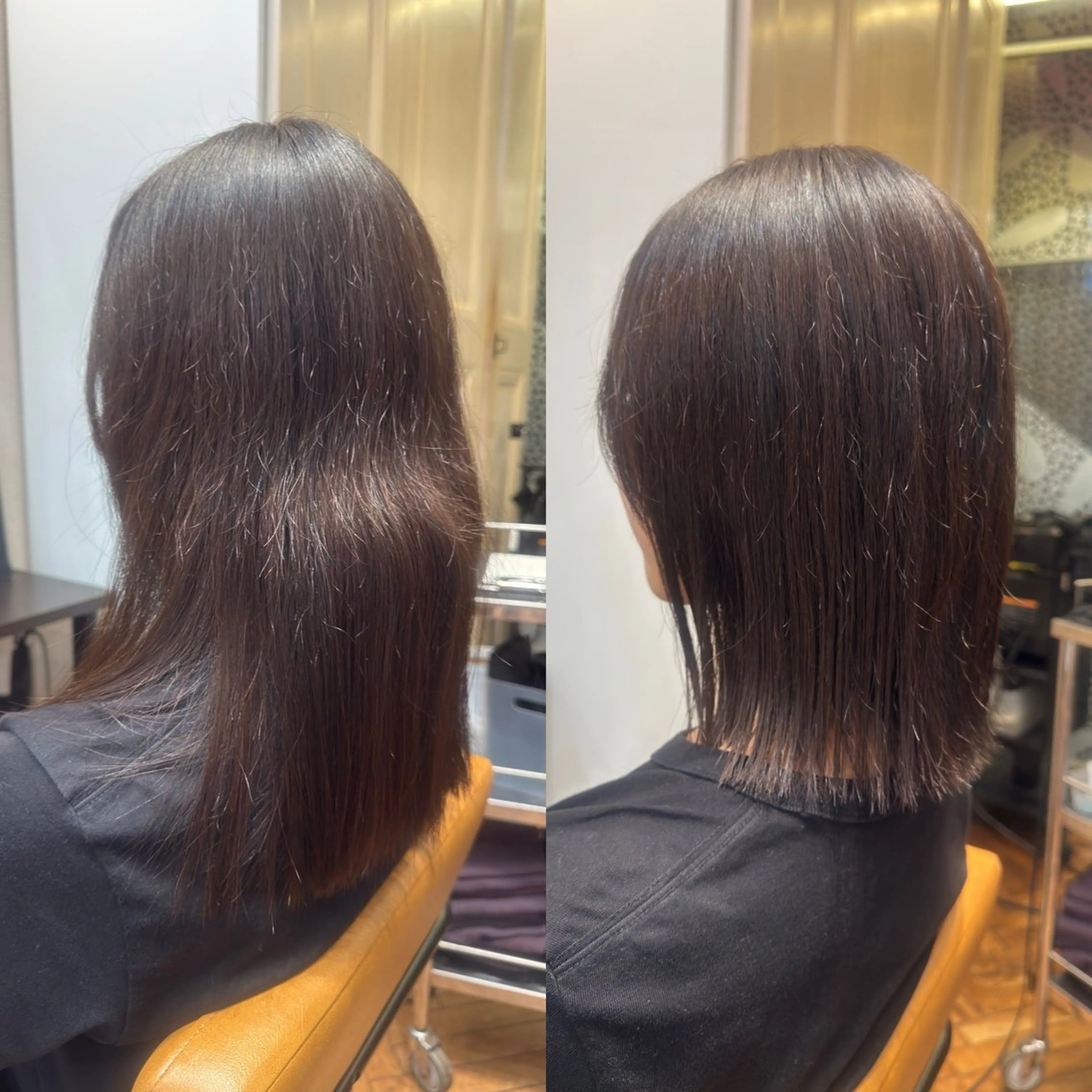 ミディアム 外ハネヘア 頭から整える美容師 松田のヘアスタイル