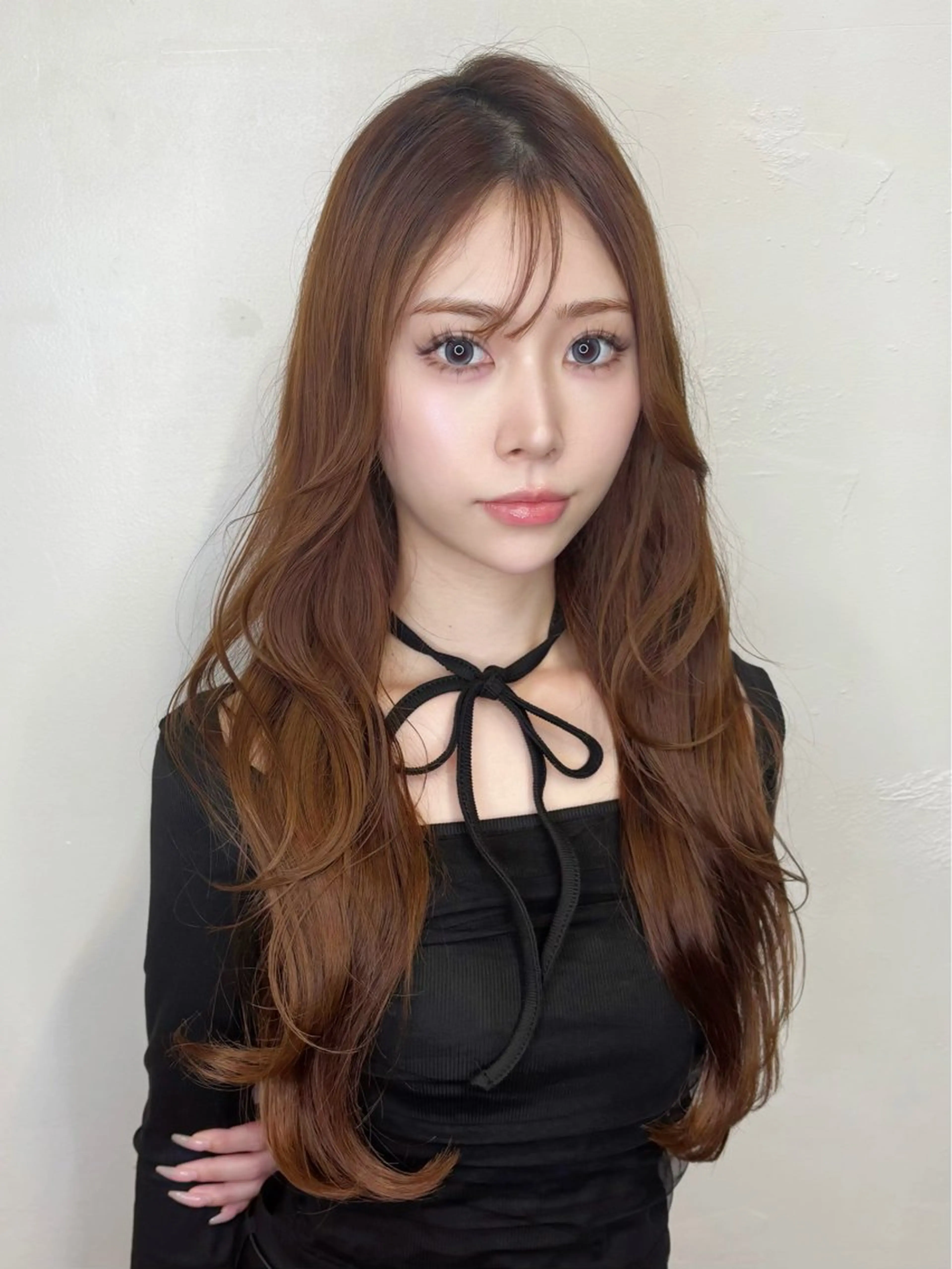 ロング ワンホンヘア ヘアカラー こもも/ワンホン/ 韓国/髪質改善のヘアスタイル