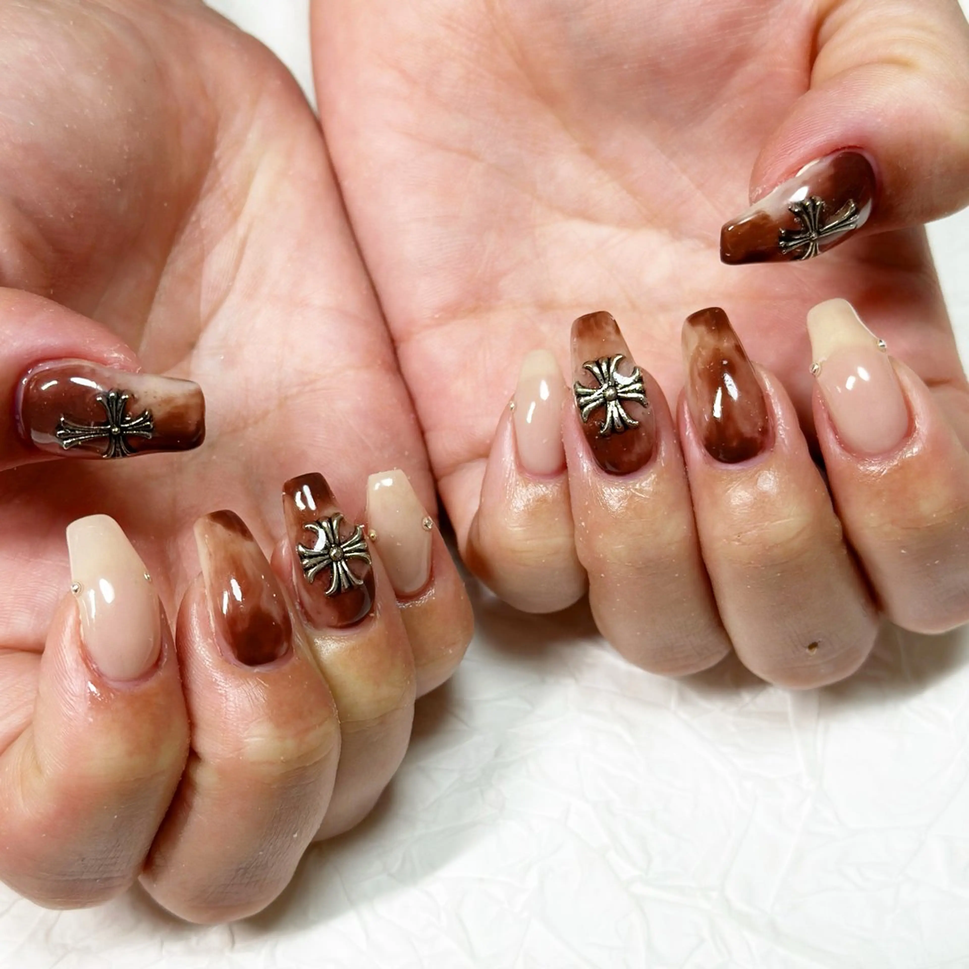 ネイル アートネイル 大理石ネイル(マーブル) 春ネイル ハンドネイル nailist yuiのネイルデザイン