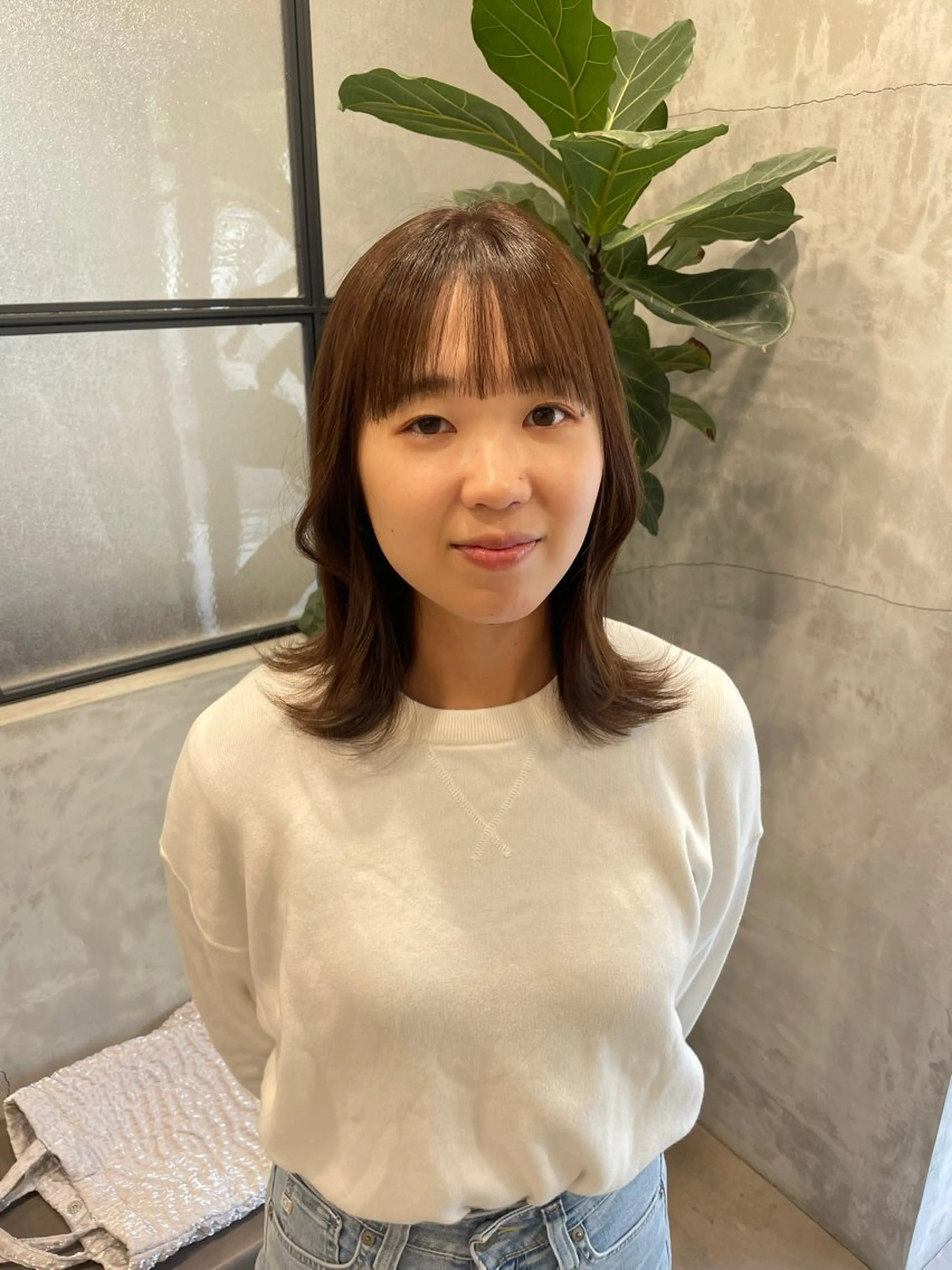 ミディアム カラー 似合わせカット カット ヘアカラー 佐藤 由依/水光カラーのヘアスタイル