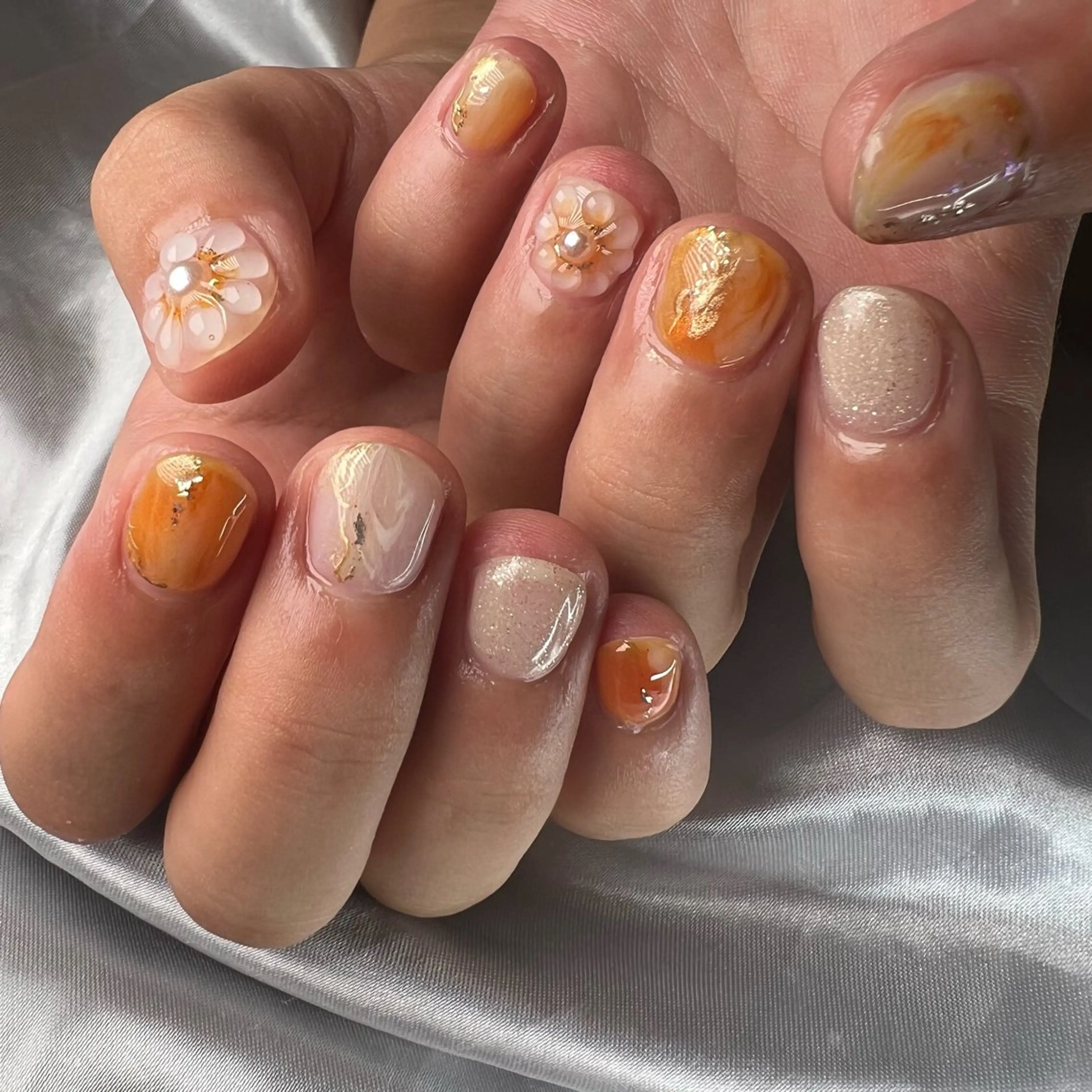 ネイル ジェルネイル 韓国ネイル パラジェル 夏ネイル You kyehwaのネイルデザイン