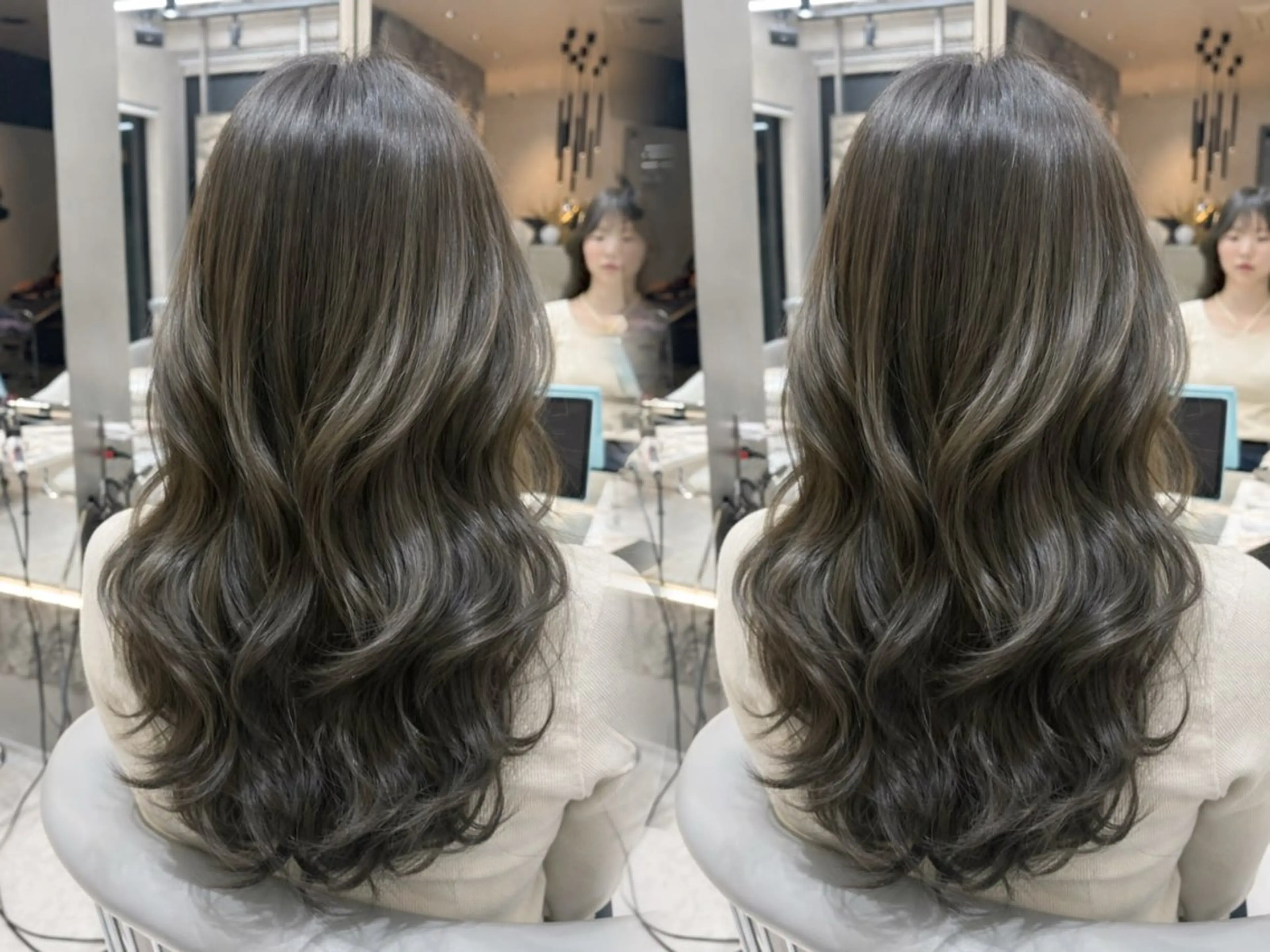 ロング カラー 透明感カラー グレージュ オリーブグレージュ オリーブグレー ヘアカラー トリートメント 村上 大武のヘアスタイル