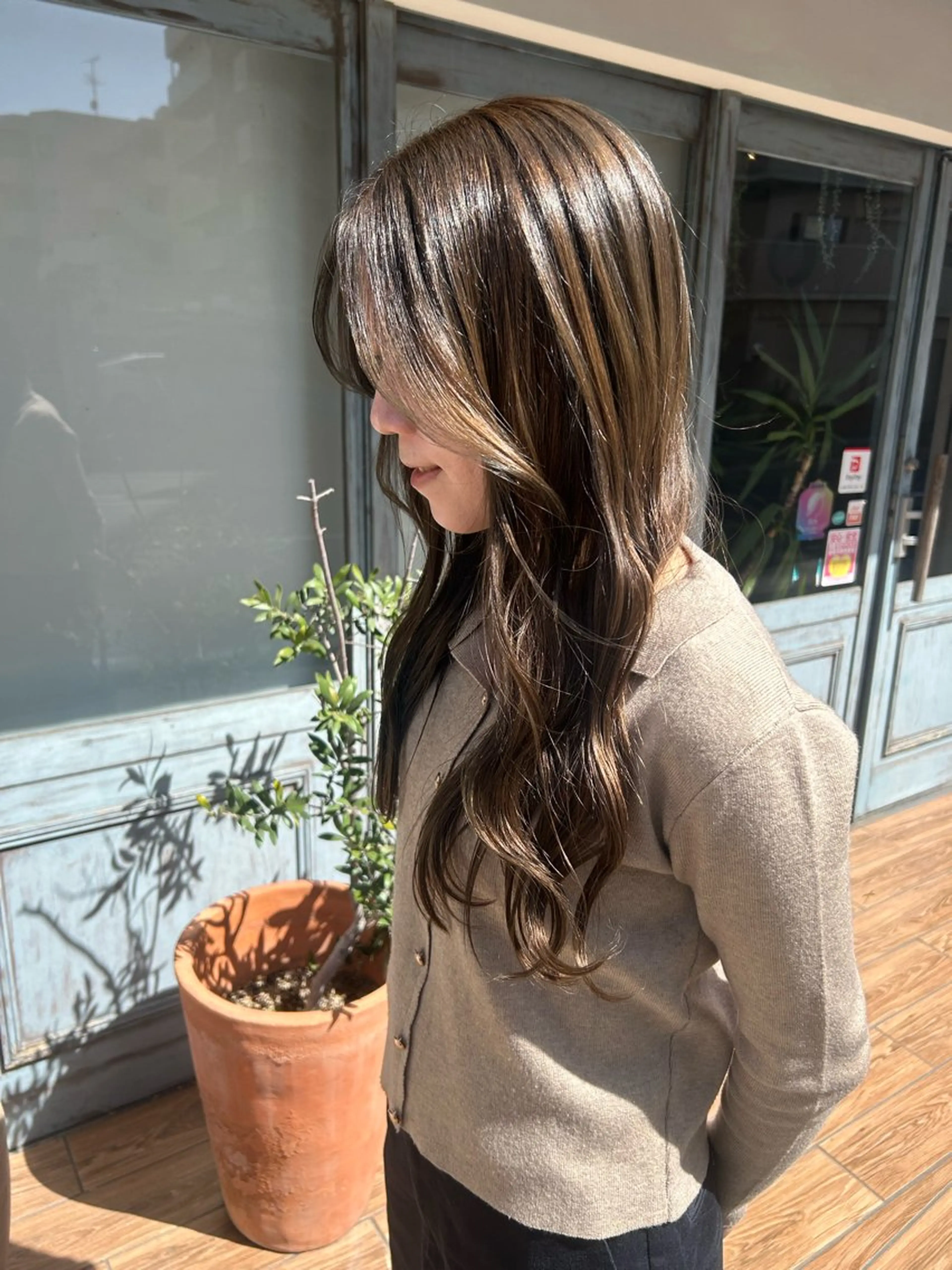 ロング カット ヘアカラー トリートメント ボブ/暖色/透明 感カラー/Sachiのヘアスタイル