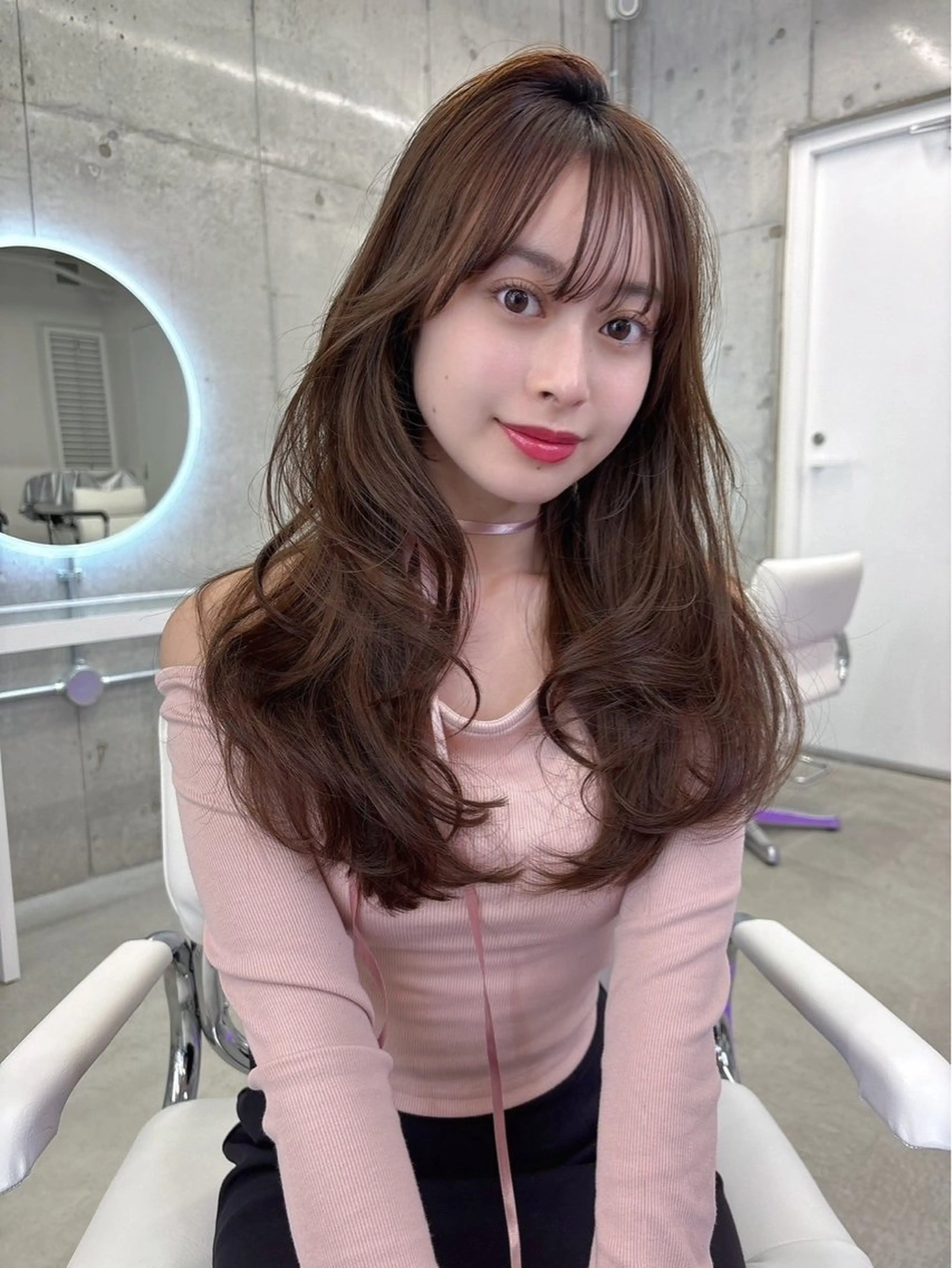 ロング カラー レイヤーカット 透明感カラー表参道のヘアスタイル