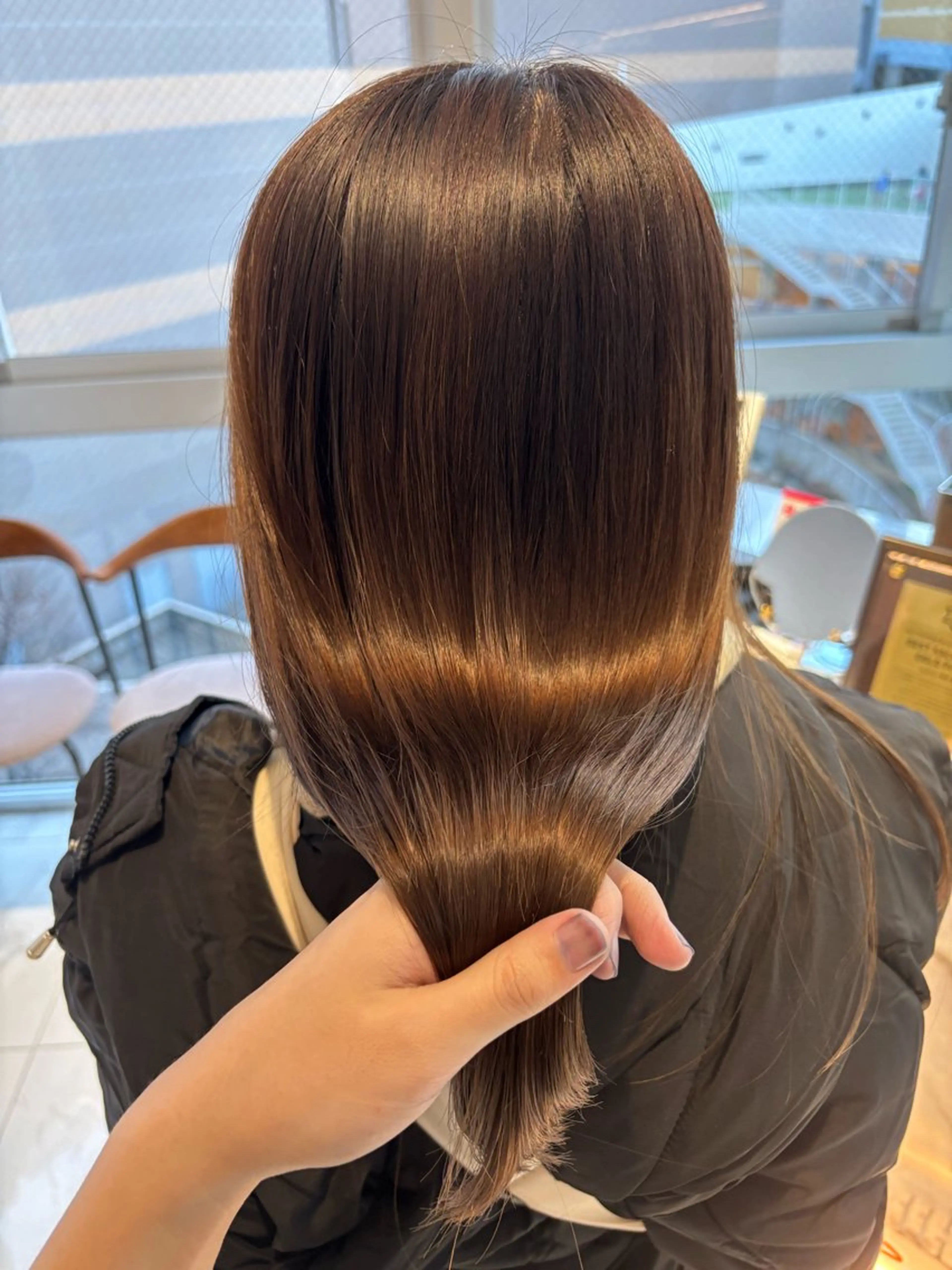 カラー ブリーチ ダブルカラー ブリーチなしカラー 🫒🫒ブリーチなし 艶カラー🫒ヤマシロのヘアスタイル