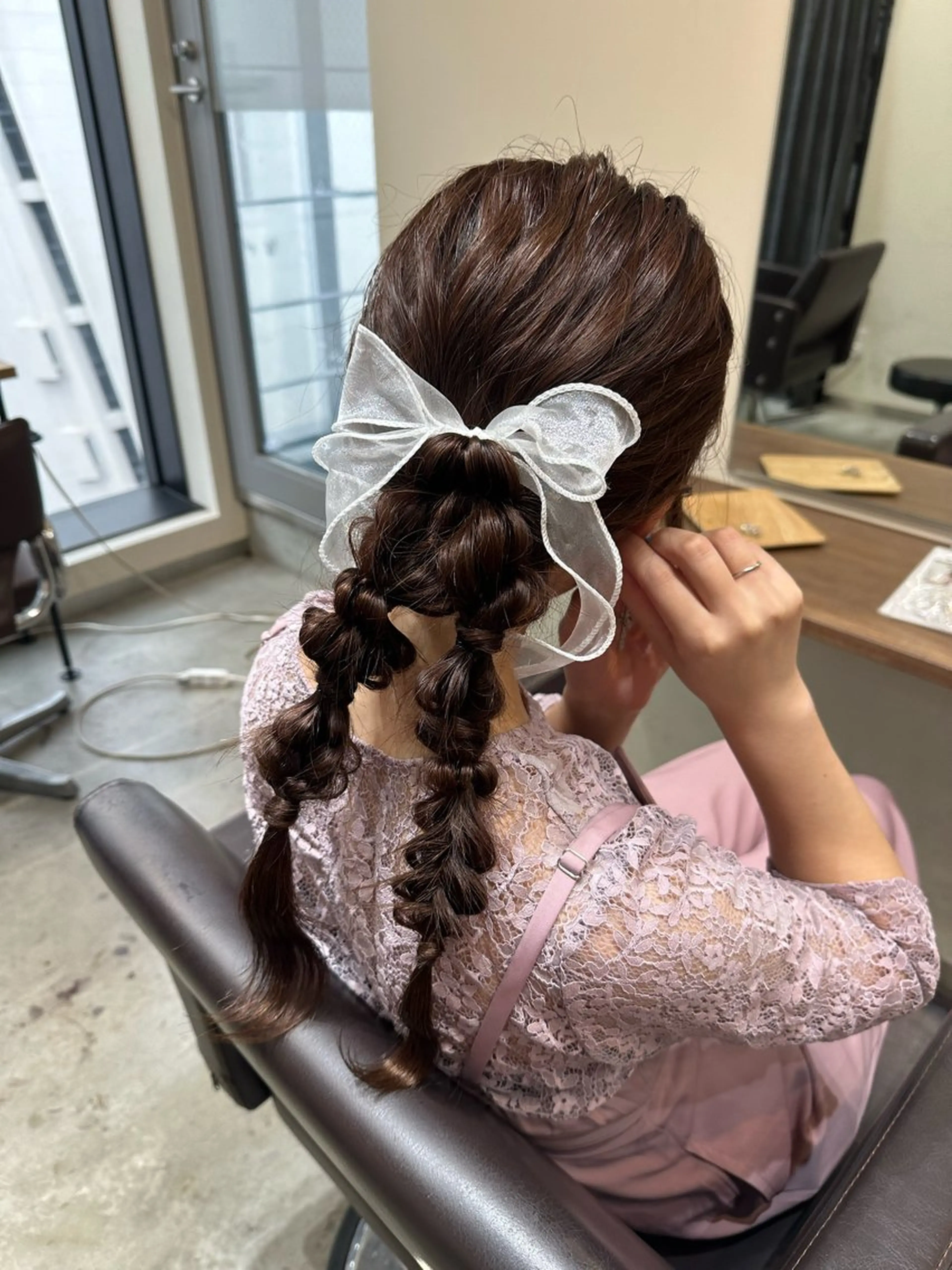 セミロング ヘアアレンジ 浴衣 縮毛矯正+モテカラー 🎀✨MIHOのヘアスタイル