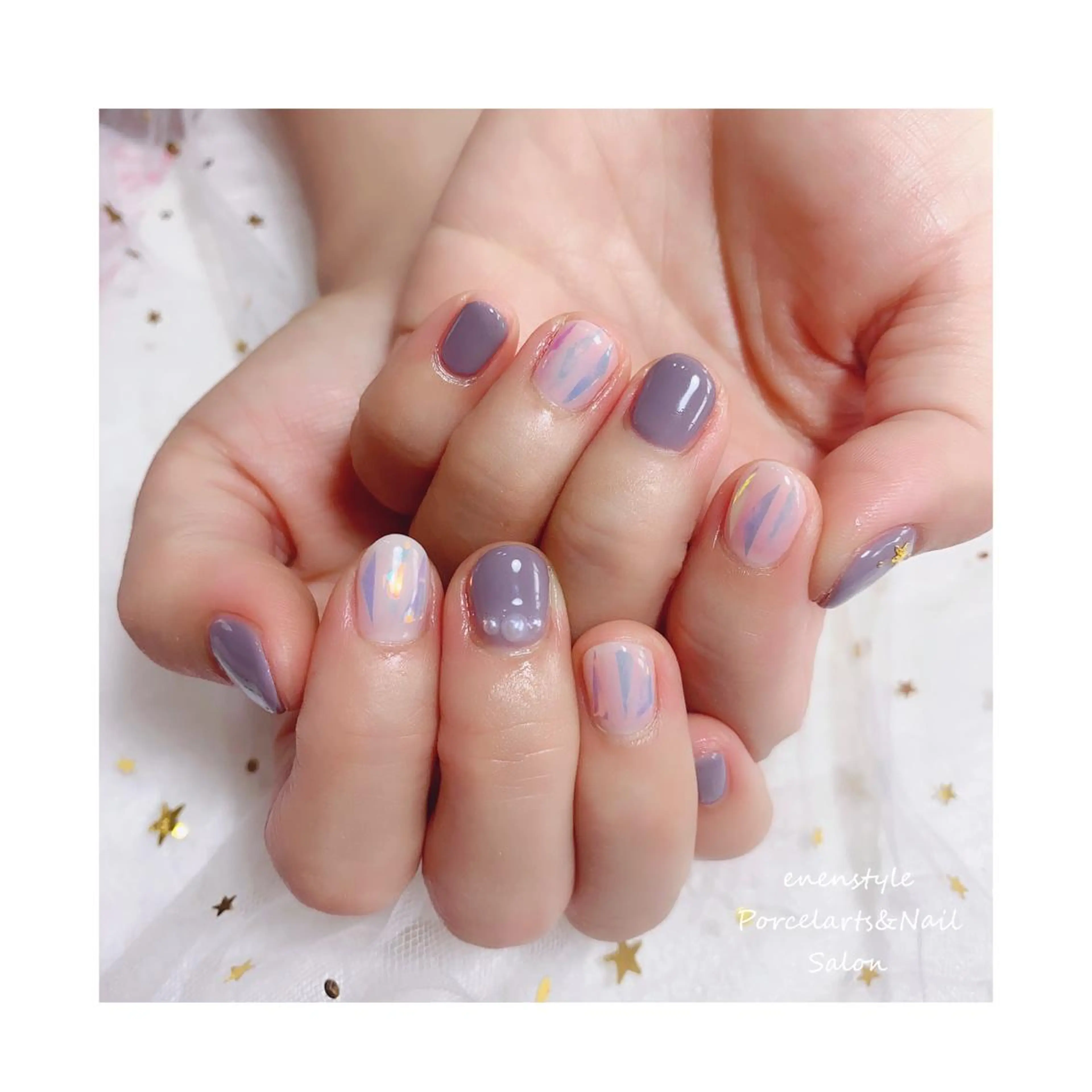 ミディアム ネイル ジェルネイル ニュアンスネイル オフィスネイル ワンカラーネイル パラジェル 👑enen style👑のネイルデザイン