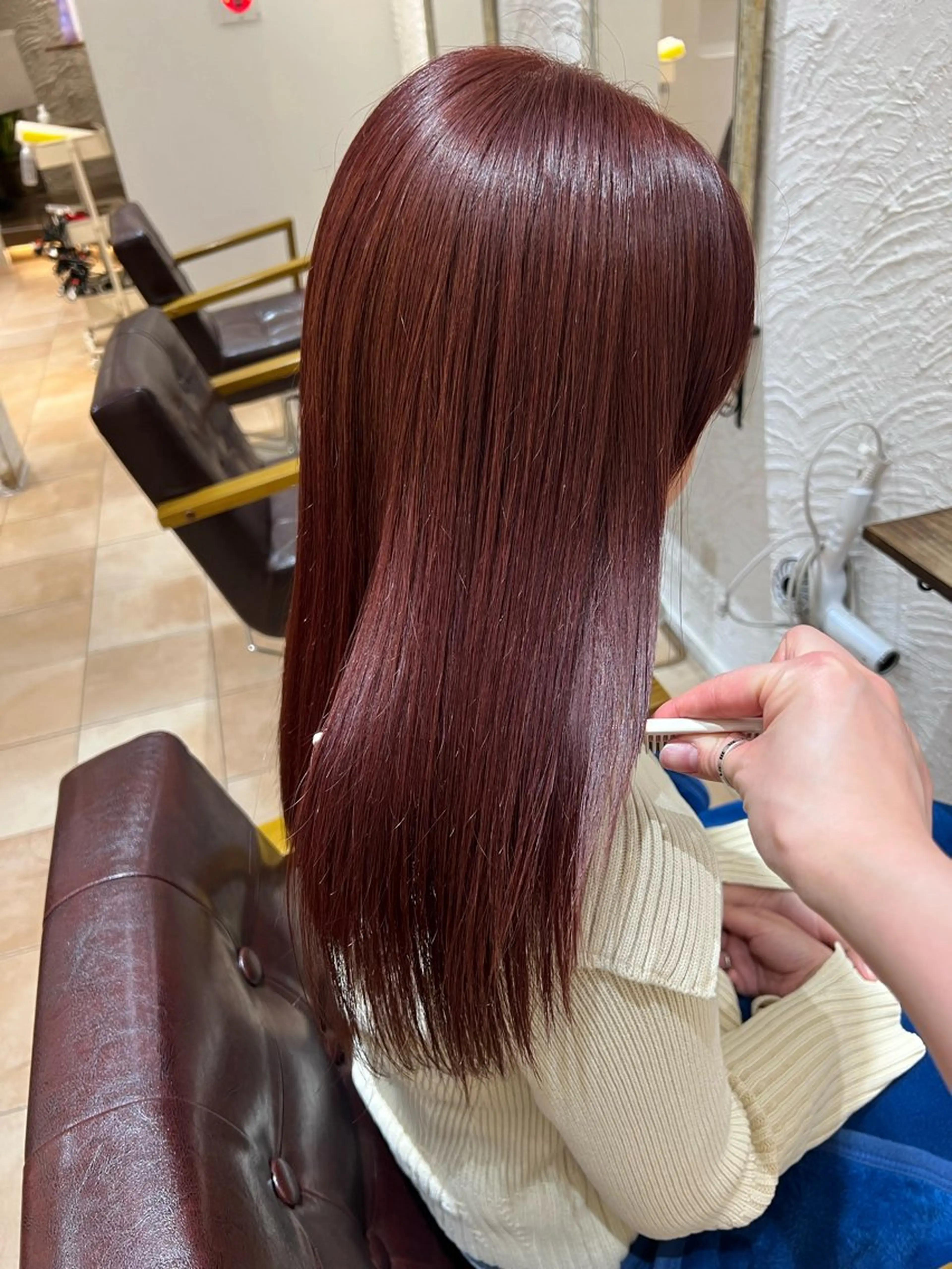 セミロング カラー 🥀韓国ヘア🥀 宮津真菜のヘアスタイル