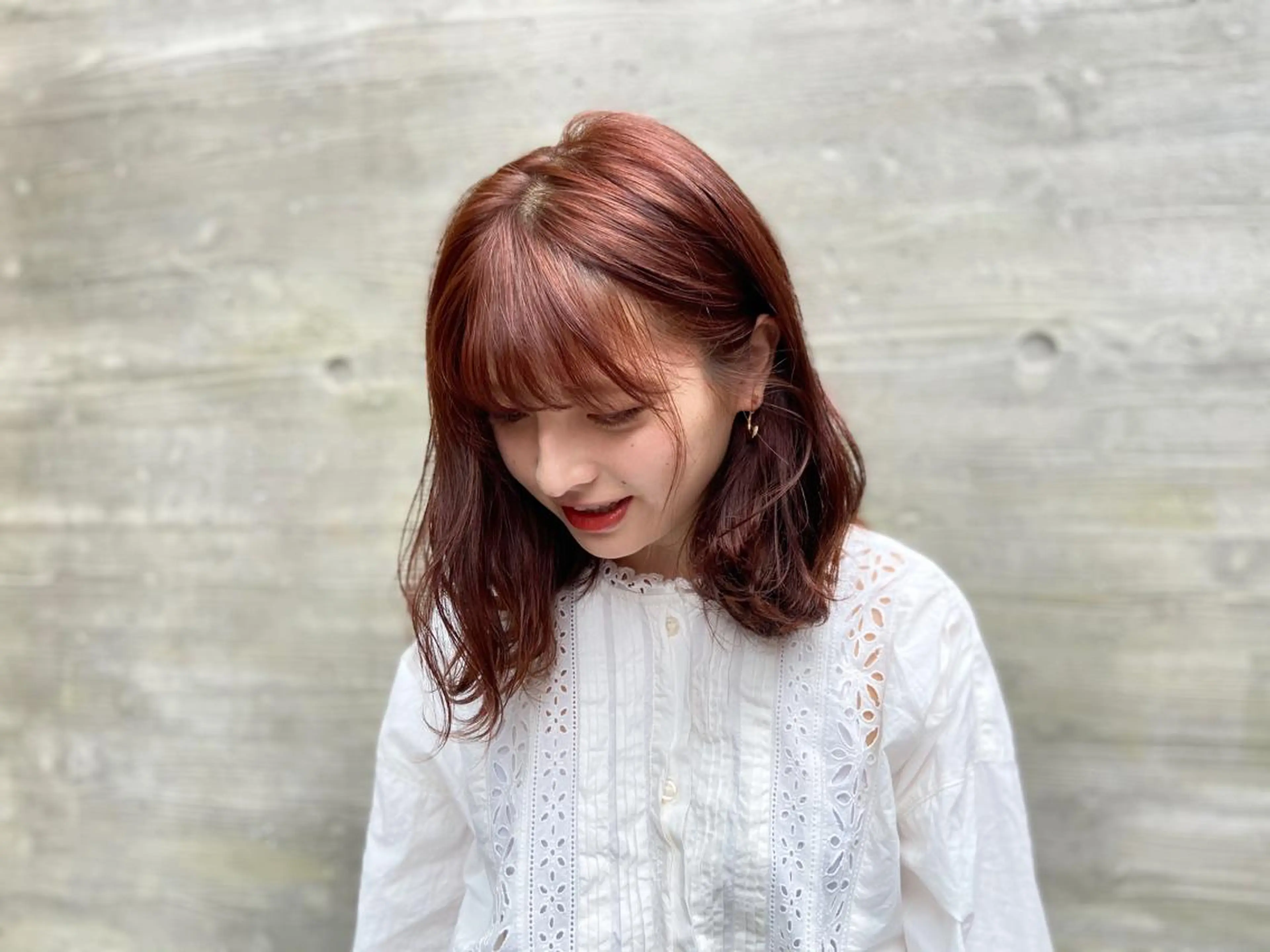 ミディアム カラー オレンジ 暗髪/艶髪/Ono .のヘアスタイル