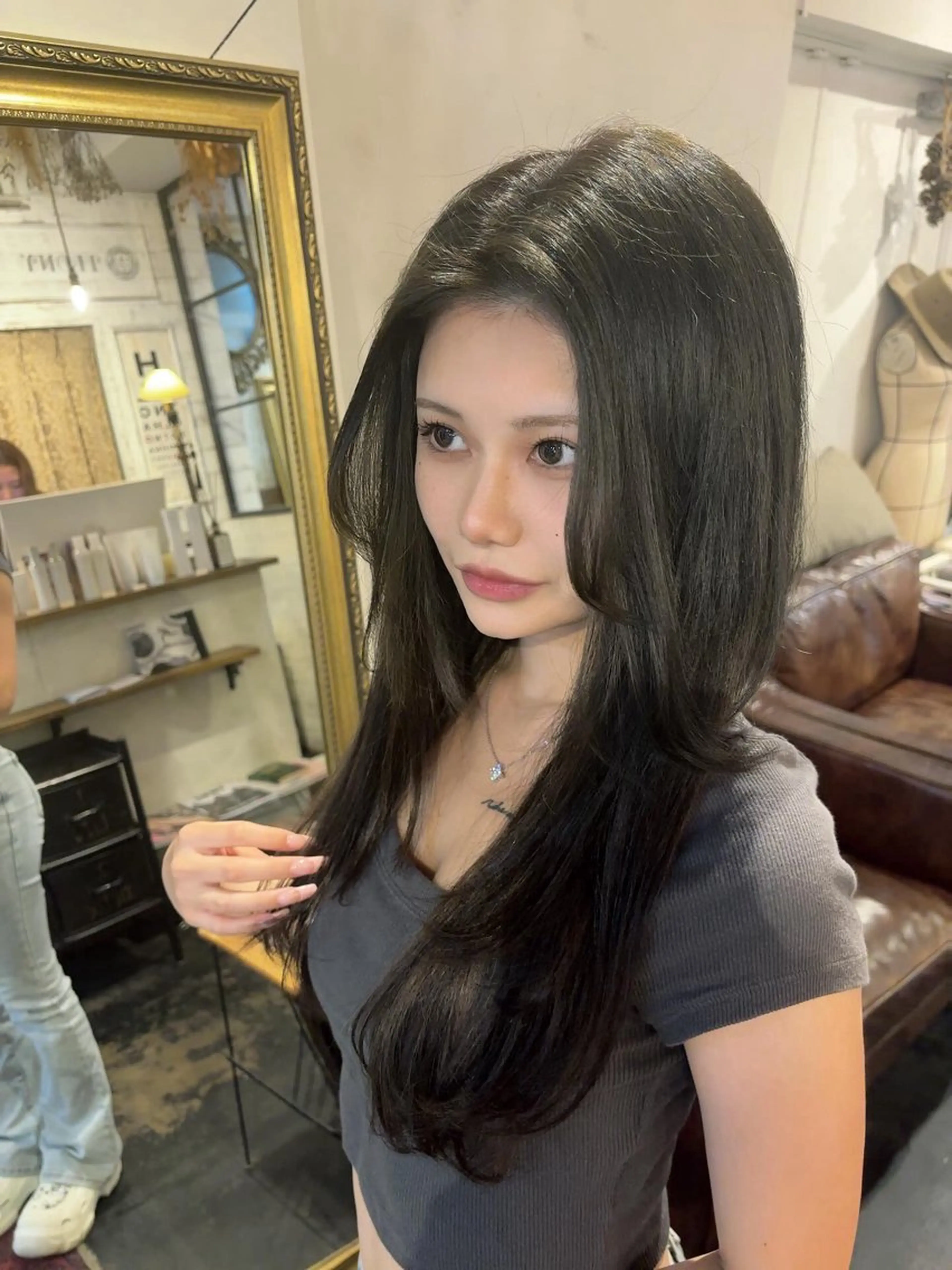 ロング カラー ブラウンカラー マットブラウン エクステ MAMI /暖色カラーのヘアスタイル