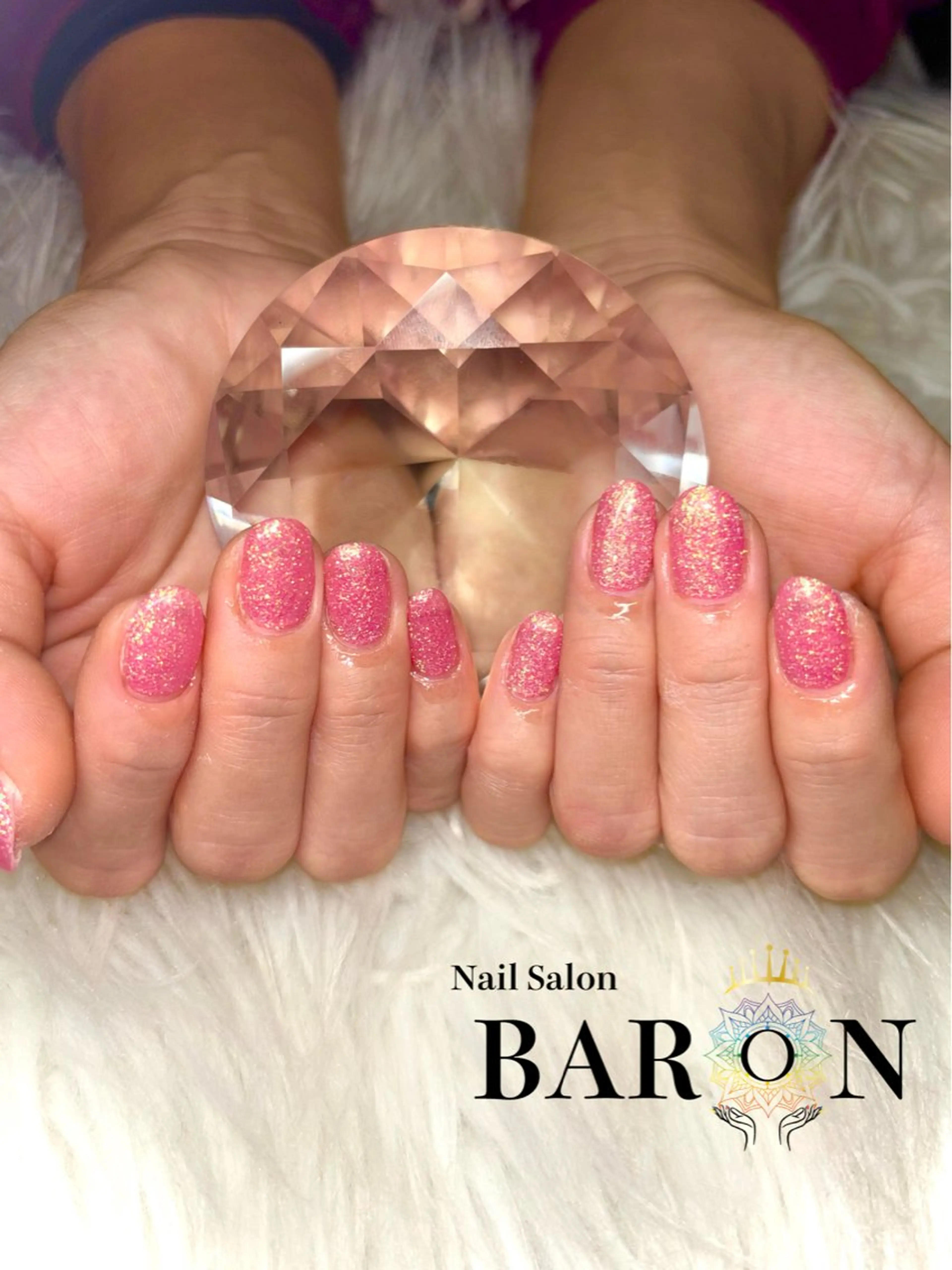 ネイル オーロラネイル キラキラネイル ラメ(グリッター) ワンカラーネイル ピンク ♛︎BARON♛︎ MASHIROのネイルデザイン